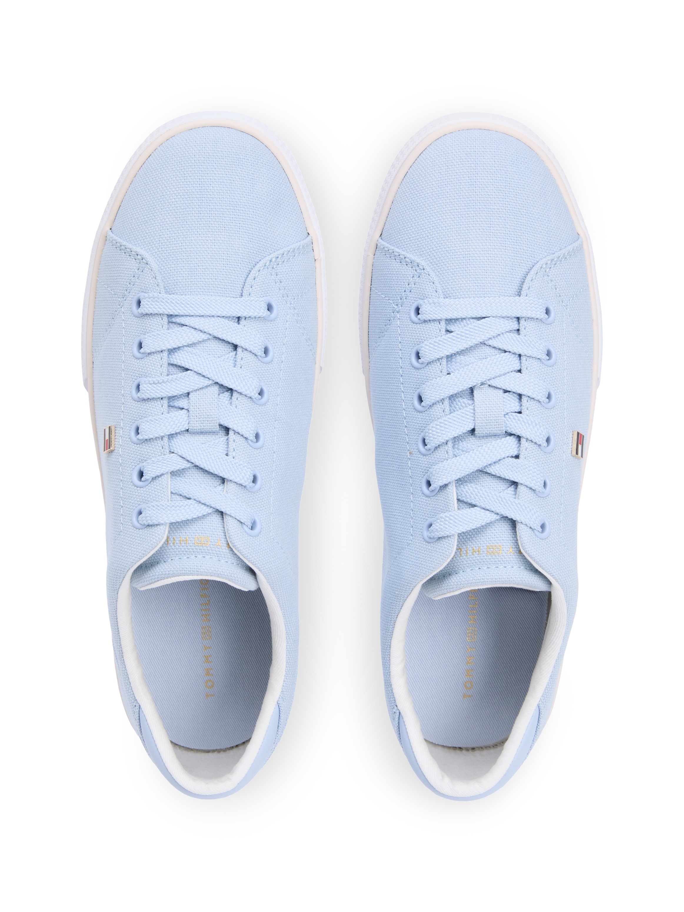 Tommy Hilfiger Plateausneaker »TH LOW PROFILE VULC CANVAS«  Halbschuh, Schnürer, Freizeitschuh mit gepolstertem Schaftrand