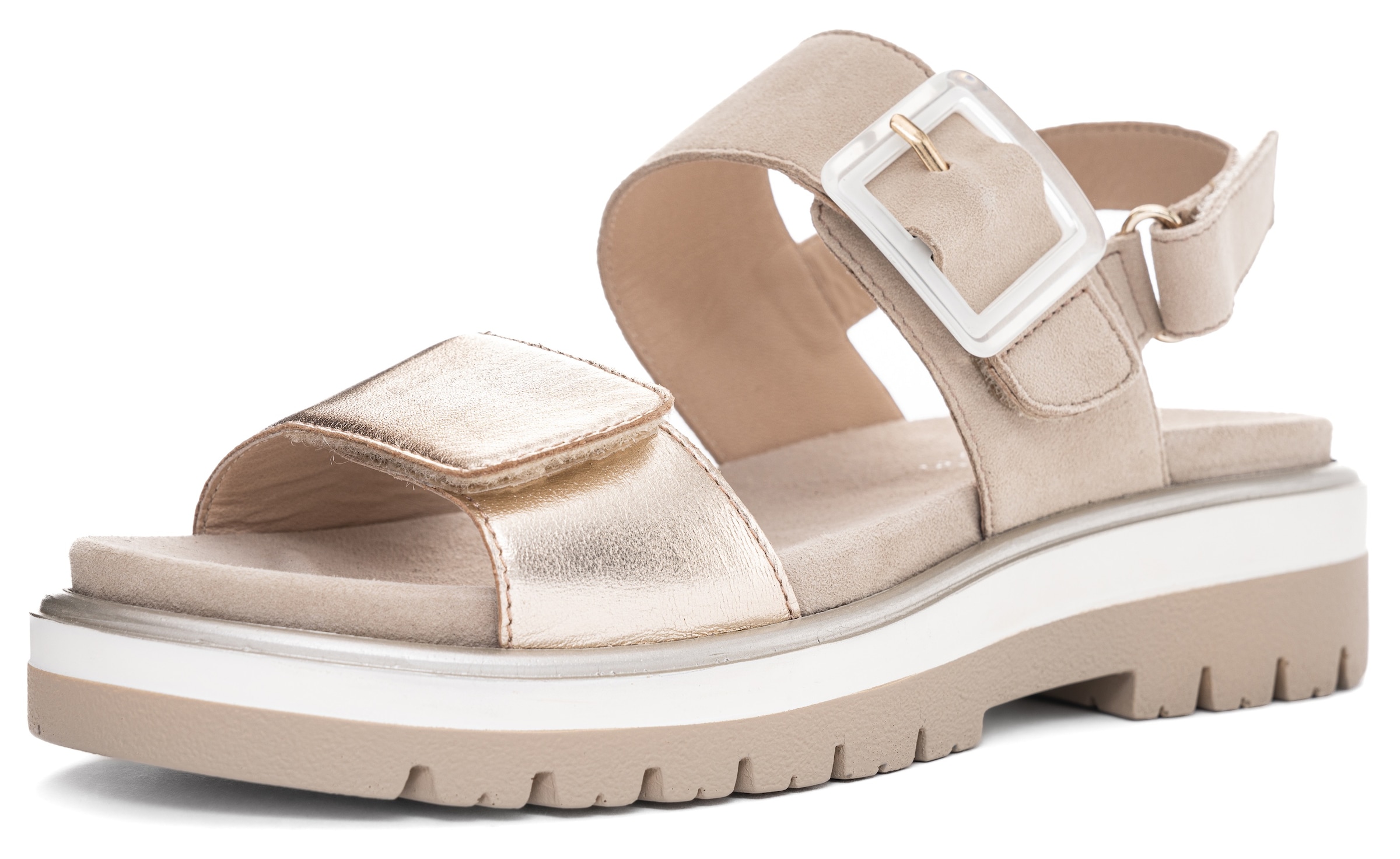 Ara Plateausandaletten »MALAGA«, Plateausandale, Klettschuh in Bequemweite G (= weit)