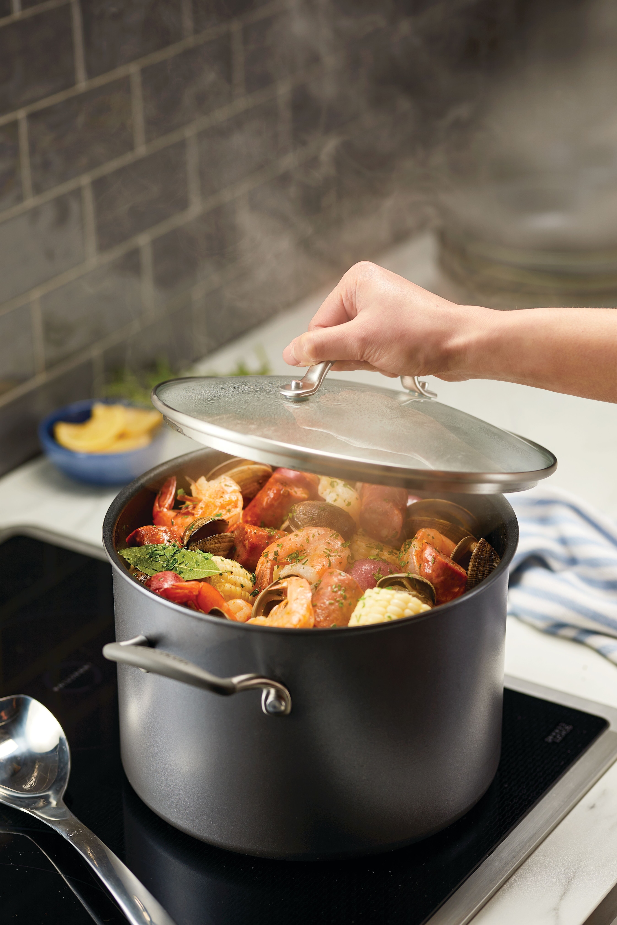 Circulon Kochtopf »Circulon A1 Kochtopf, 24 cm, 7,6 Liter« 1 Stk. tlg. Aluminium | Edelstahl