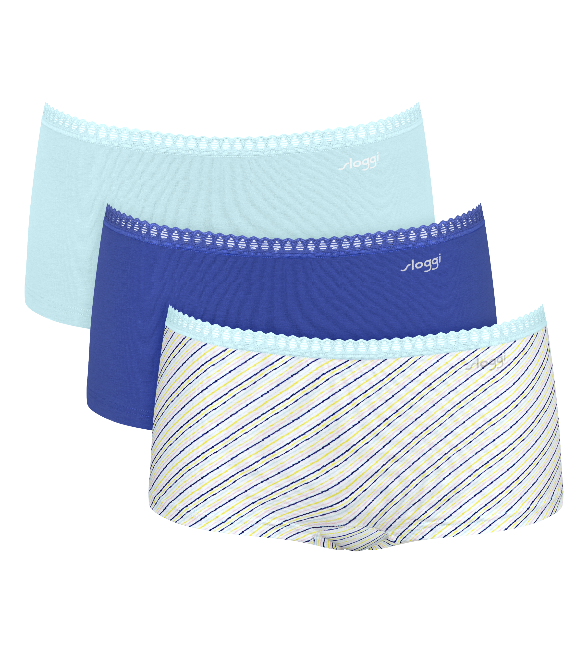 sloggi Panty »GO Crush« 3er Pack,  mit Spitzendetails, Cotton-Mix
