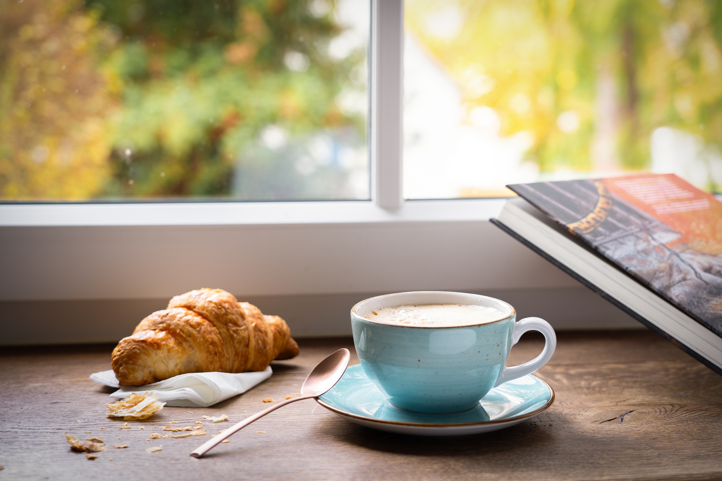 CreaTable Cappuccinotasse »Vintage Nature Aqua, Cappuccino-Set, 8-tlg.« Handgemalt, Gesprenkelt, Rustikales Außenband