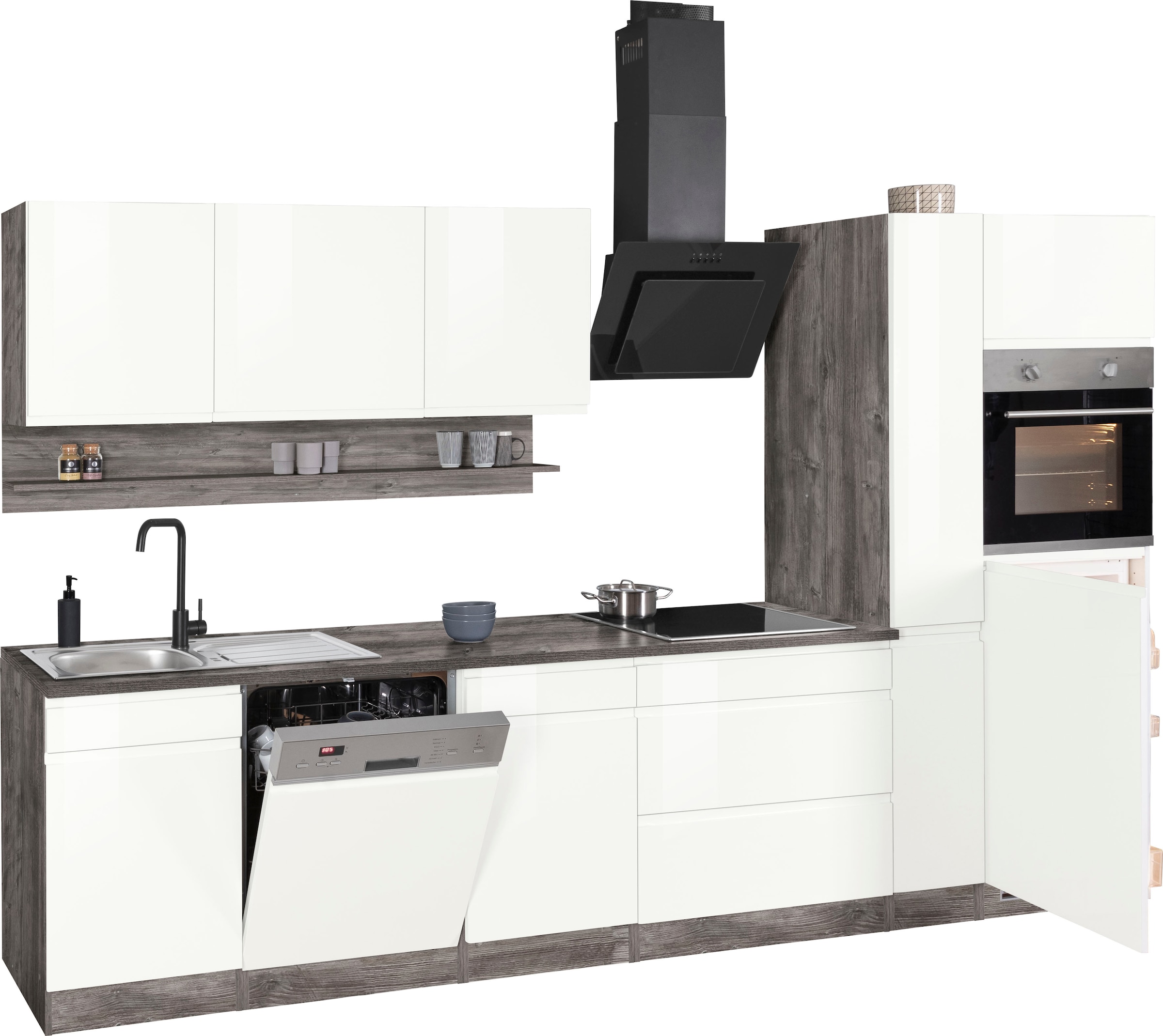 KOCHSTATION Küchenzeile »KS-Virginia«, Breite 330 cm, ohne E-Geräte