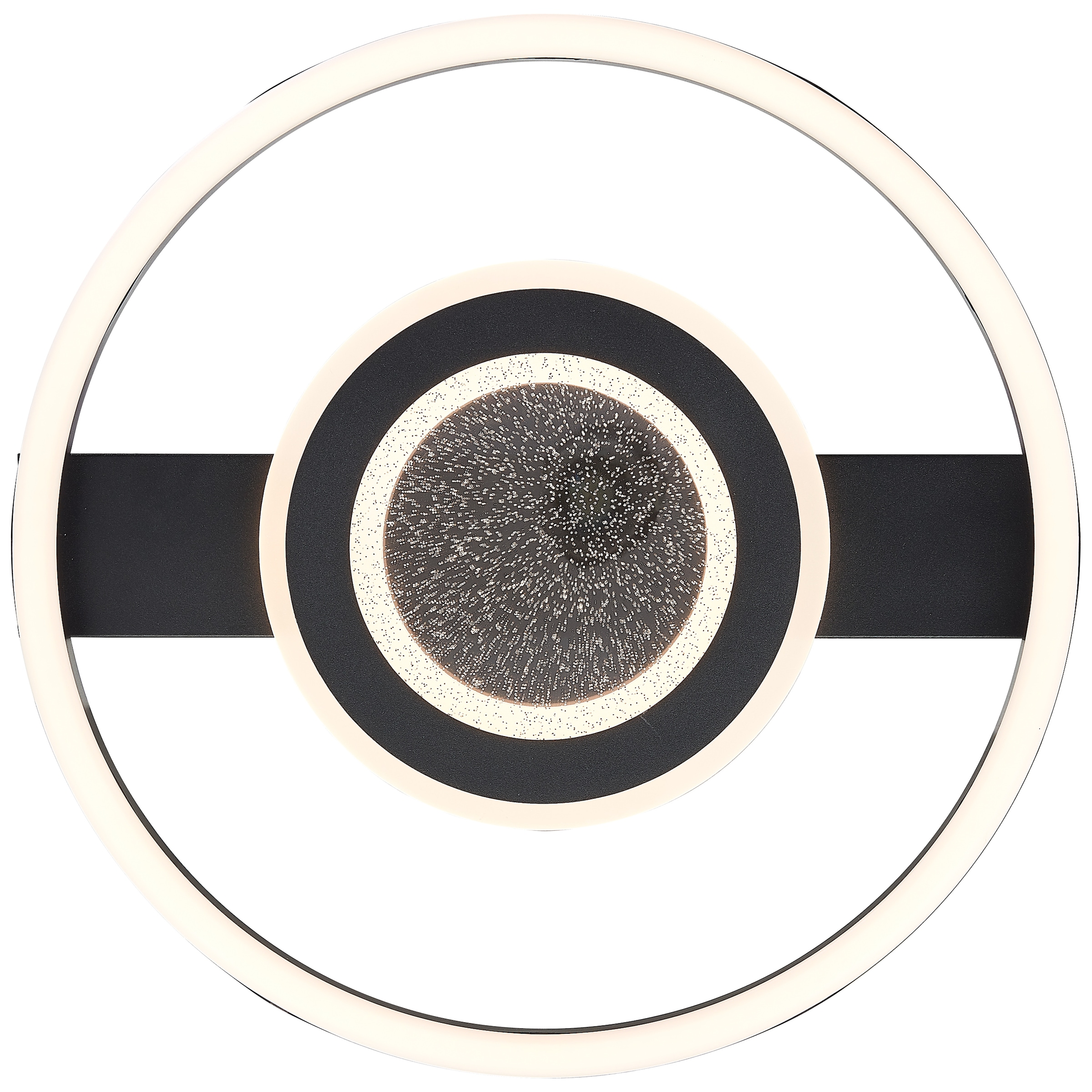 BreLight LED Deckenleuchte »Queens«, 37 x 37 cm, 2400 lm, 3000 K, Glitzereffekt, schwarz