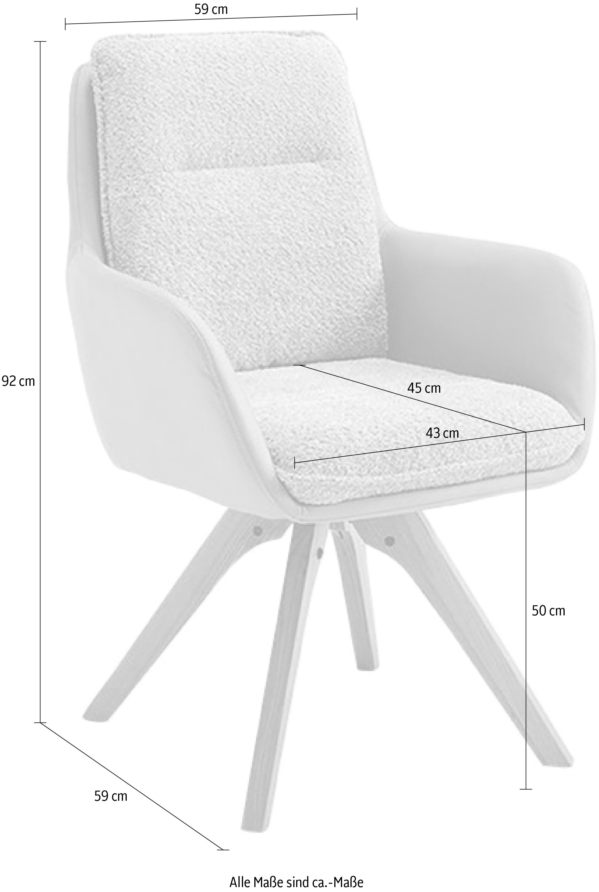 Home affaire Esszimmerstuhl »Taragona«, (Set), 2 St., Boucle, verschiedene Gestelle in Holz oder Metall