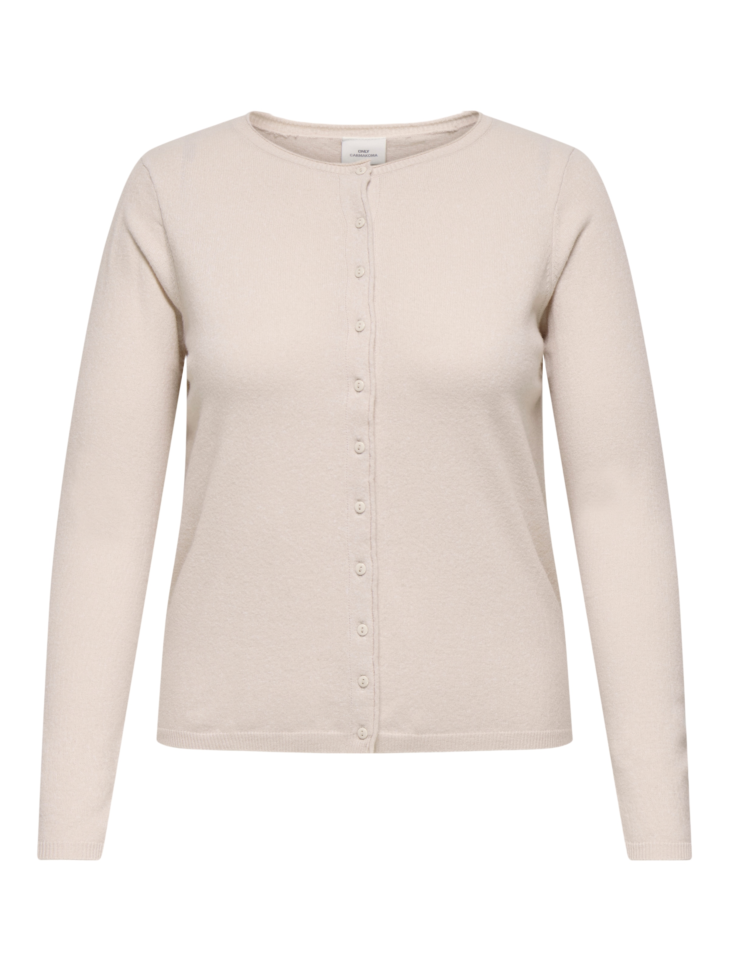 ONLY CARMAKOMA Strickjacke »CARLOYAL LIFE LS O-NECKBU CARDI KNT NOOS« Kunstfaser, Feinstrick