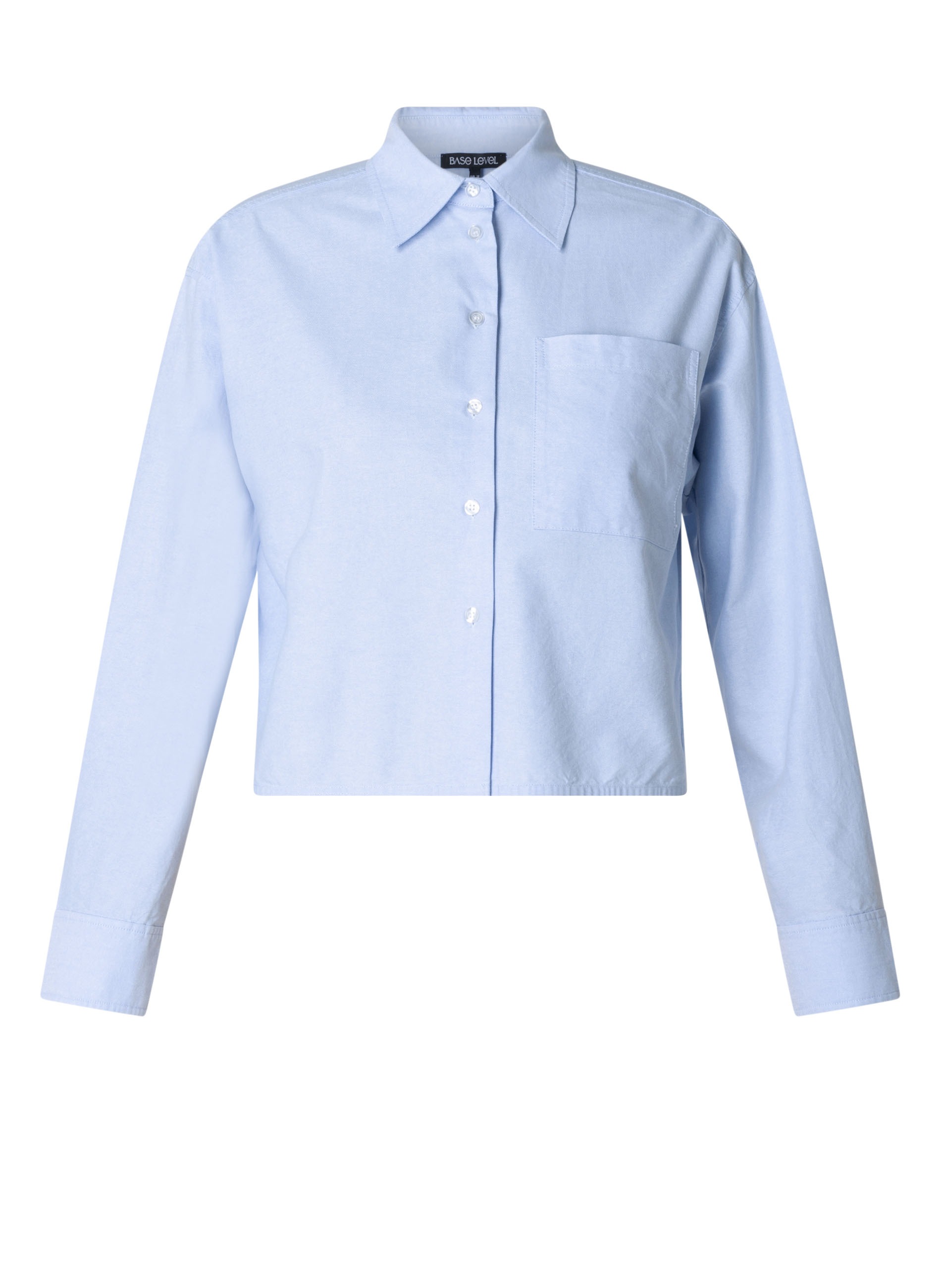 Base Level Curvy Langarmbluse »Bella« kurz, mit Brusttasche