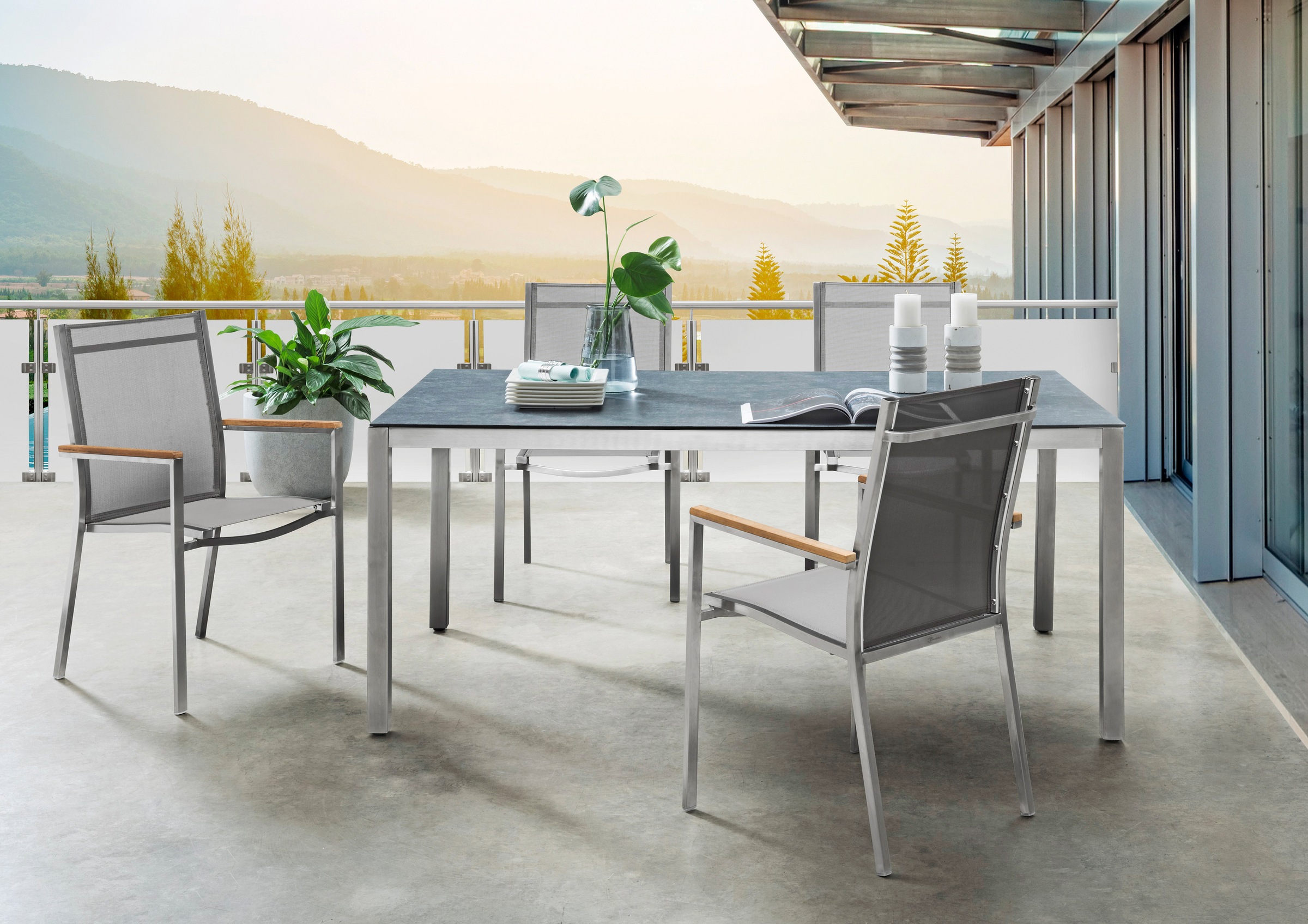 Destiny Garten-Essgruppe »Macao-Sao Paulo«, 4 Stühle mit Tisch