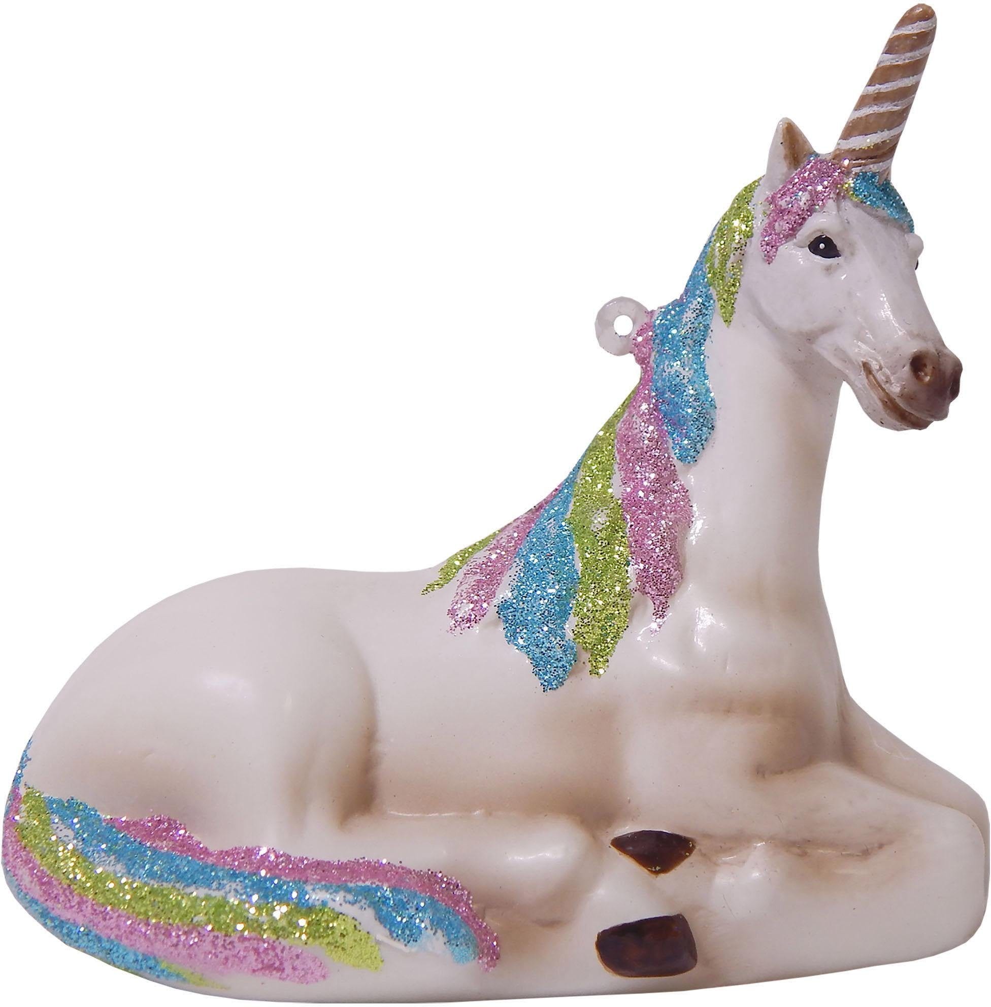 Krebs Glas Lauscha Christbaumschmuck »Einhorn, Weihnachtsdeko, Christbaumschmuck«, (1 tlg.), mundgeblasen
