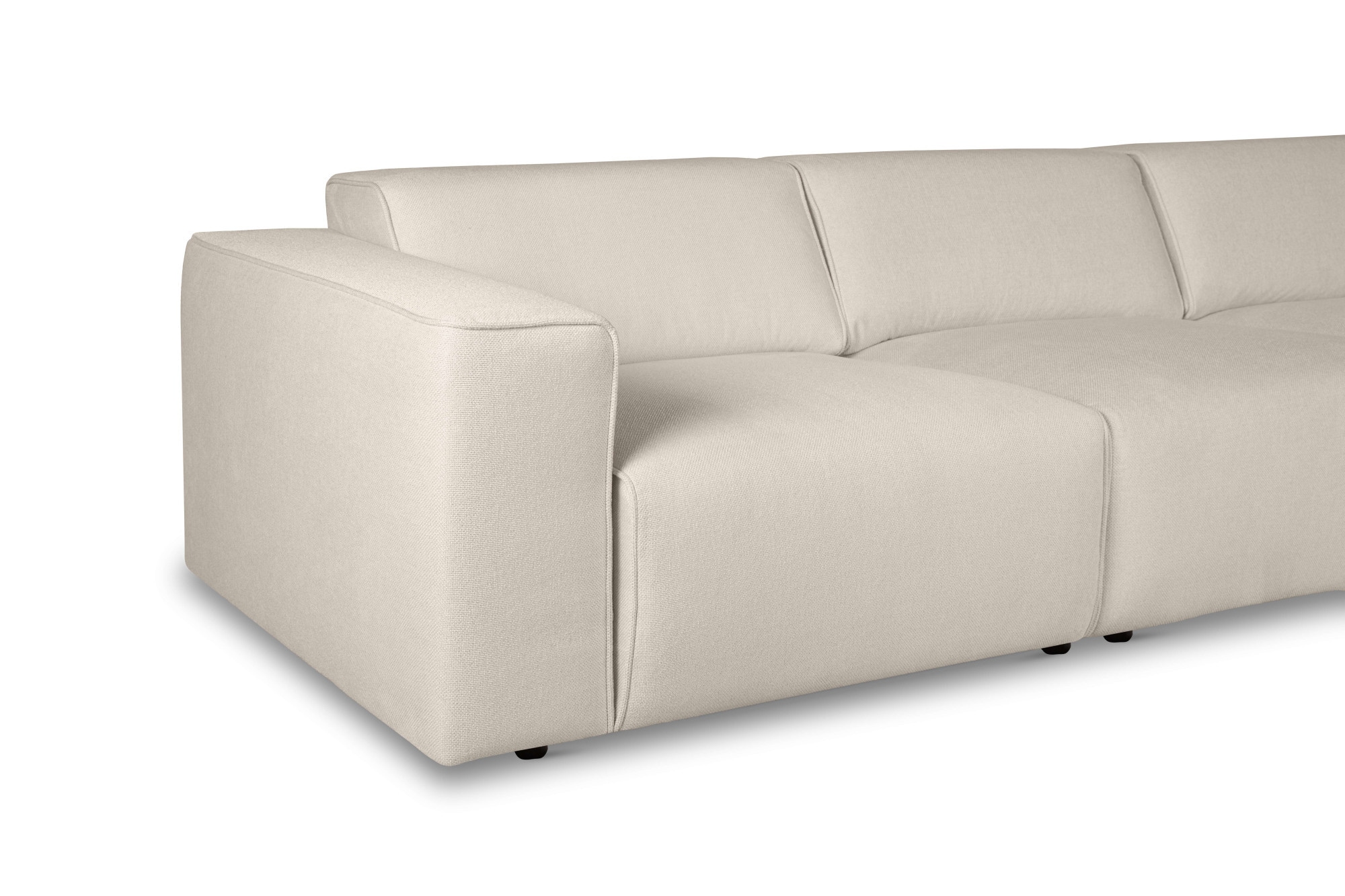 andas Ecksofa »Noord mit Kedernaht, Breite 281 cm, L-Form«, Cord, Struktur, Webstoff, mit Wellenunterfederung, Massivholzrahmen