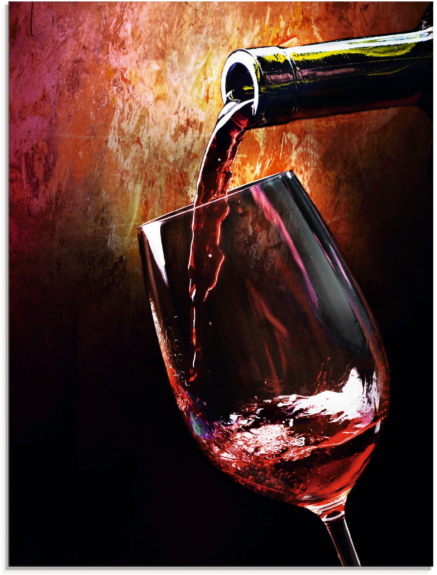 Artland Glasbild »Wein - Rotwein«, Getränke, (1 St.), in verschiedenen Größen