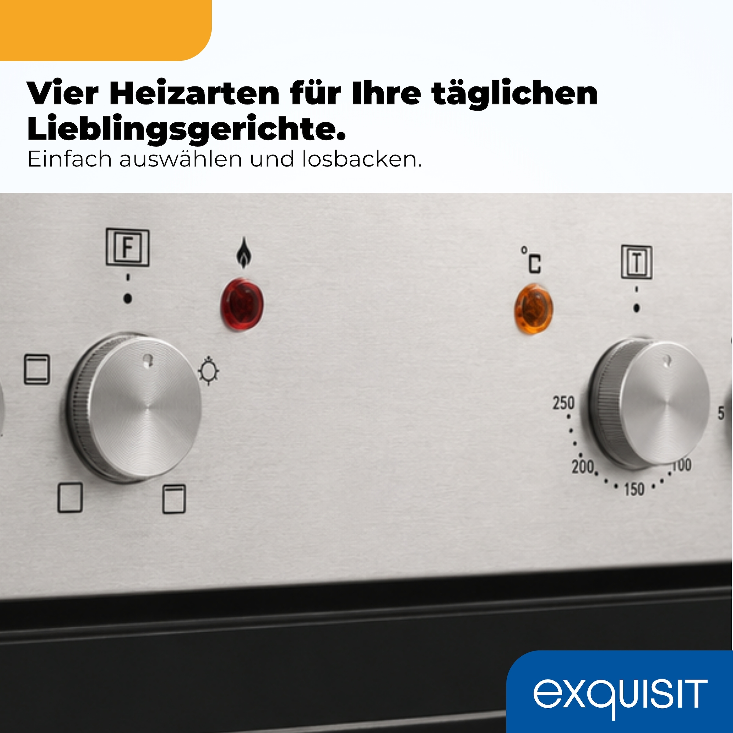 exquisit Backofen-Set »EHE 146-120 (BO)« Backofen | Glaskeramikkochfeld, 2 Stk. tlg. Ober&Unterhitze mit 4-Zonen-Glaskeramikkochfeld – einfach & sicher!