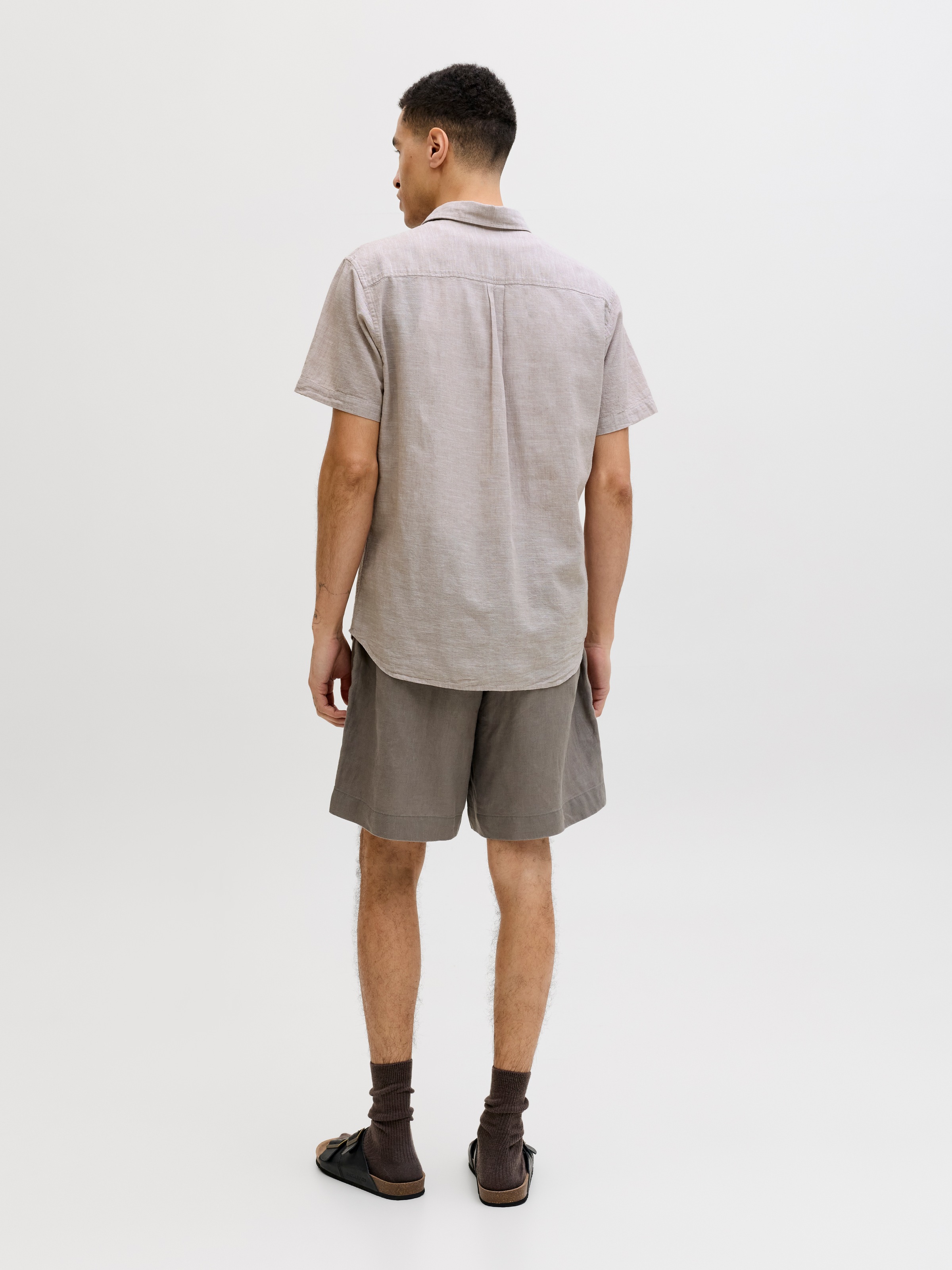 Jack & Jones Kurzarmhemd »JJESUMMER LINEN BLEND SHIRT S/S SN« Baumwolle mit Leinen, regular fit