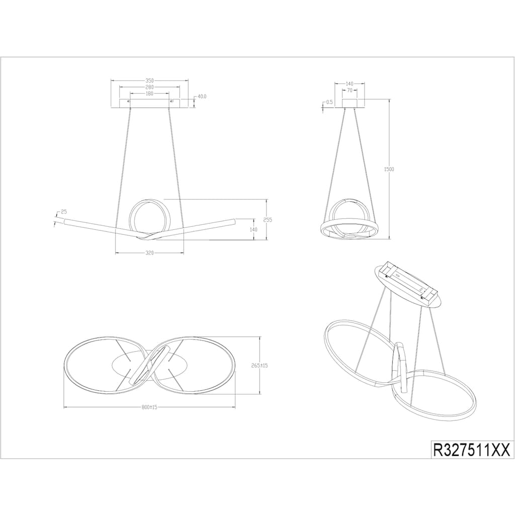 TRIO Leuchten LED Pendelleuchte »SANSA«, 1 flammig-flammig