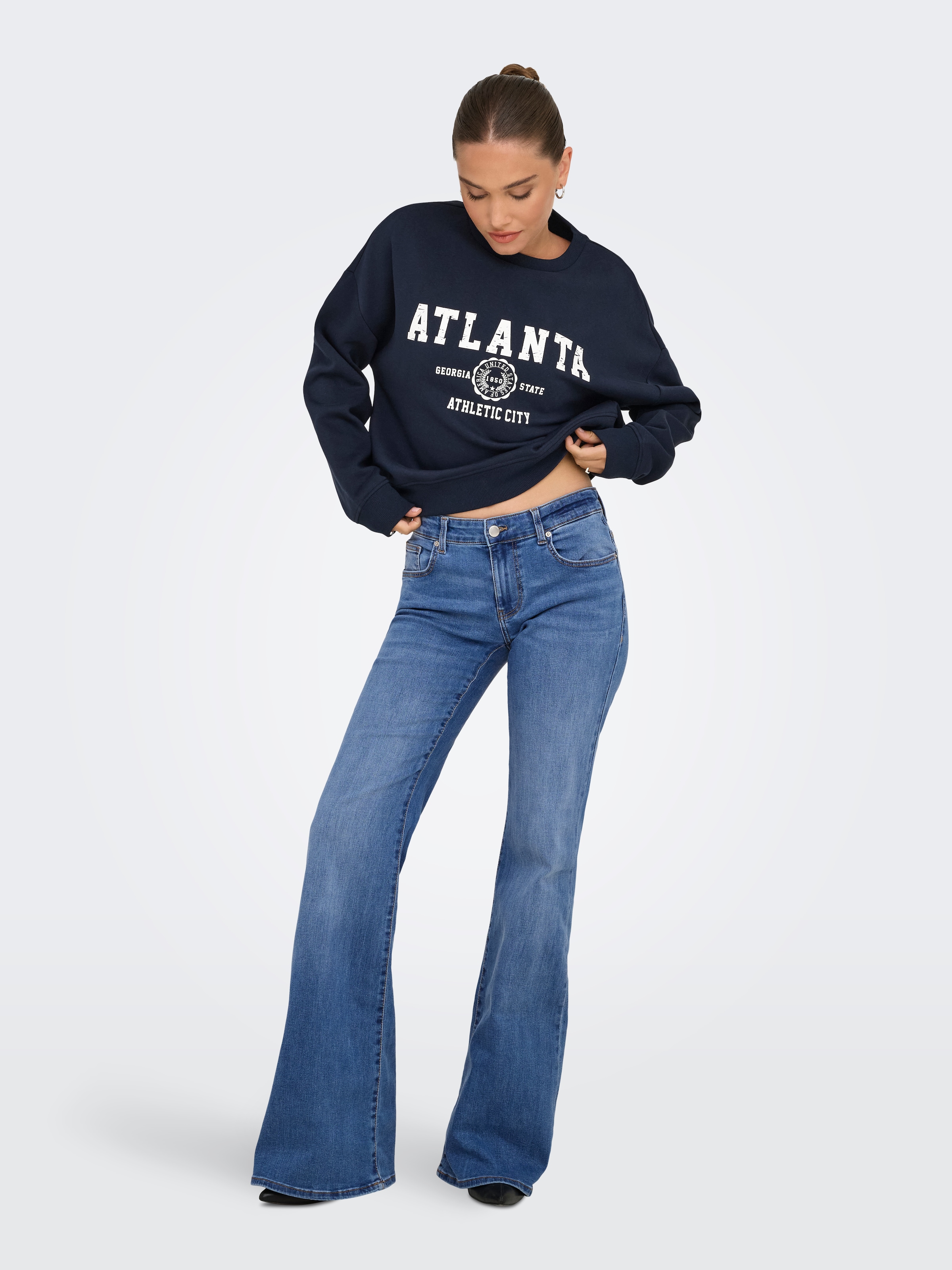 ONLY Bootcut-Jeans »ONLTIGER LW WIDE MB FLARED DNM PIM«