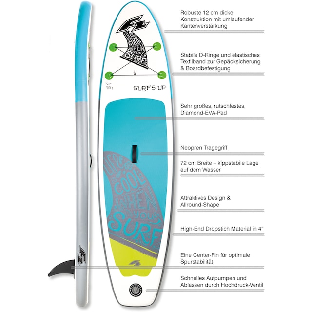 F2 Inflatable SUP-Board »F2 Surf's Up Kids«, (4 tlg.), ohne Paddel bei OTTO