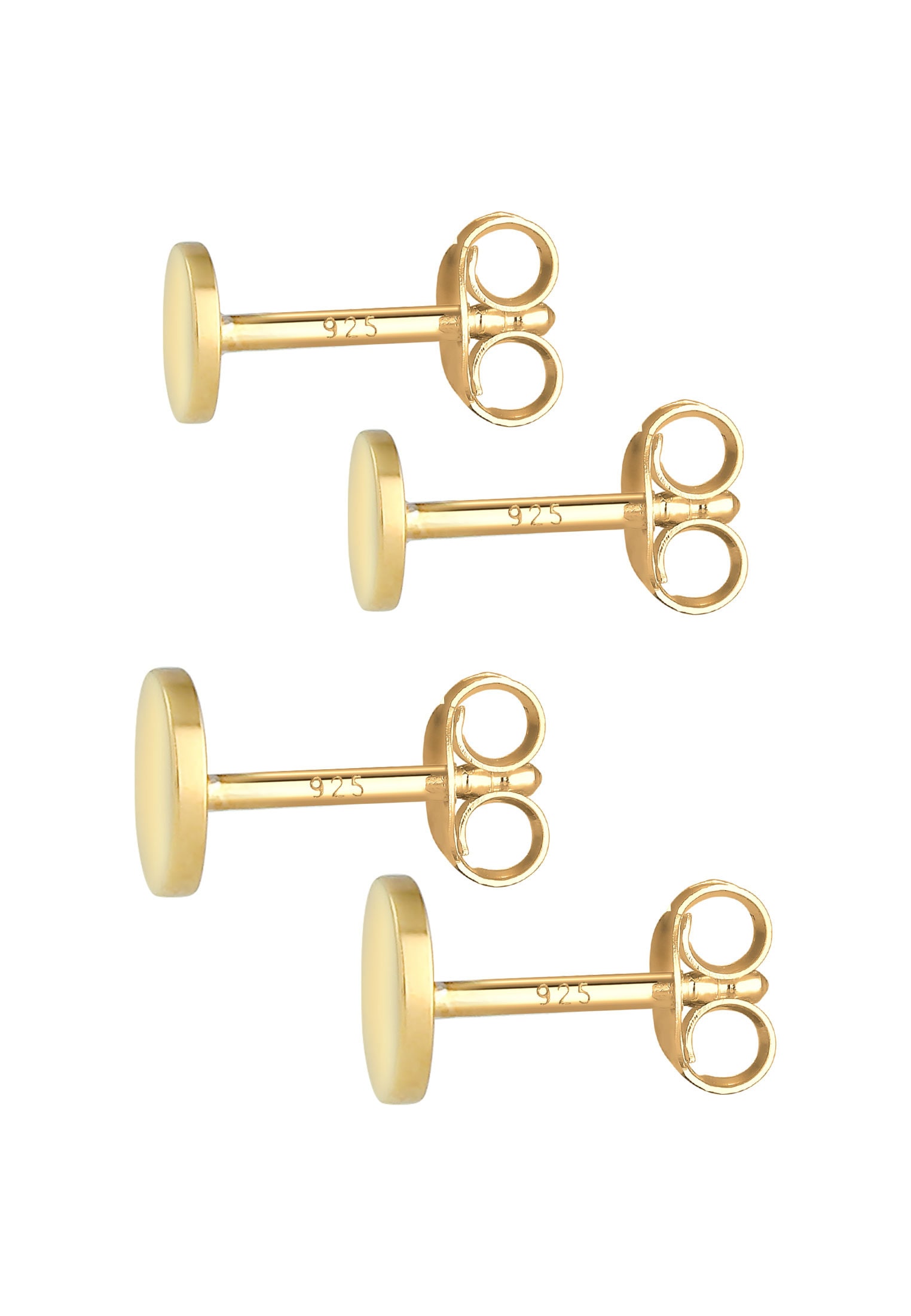 Elli Ohrstecker-Set »Ohrringe Disc Plättchen Kreis Basic 2er Set 925 Silber«