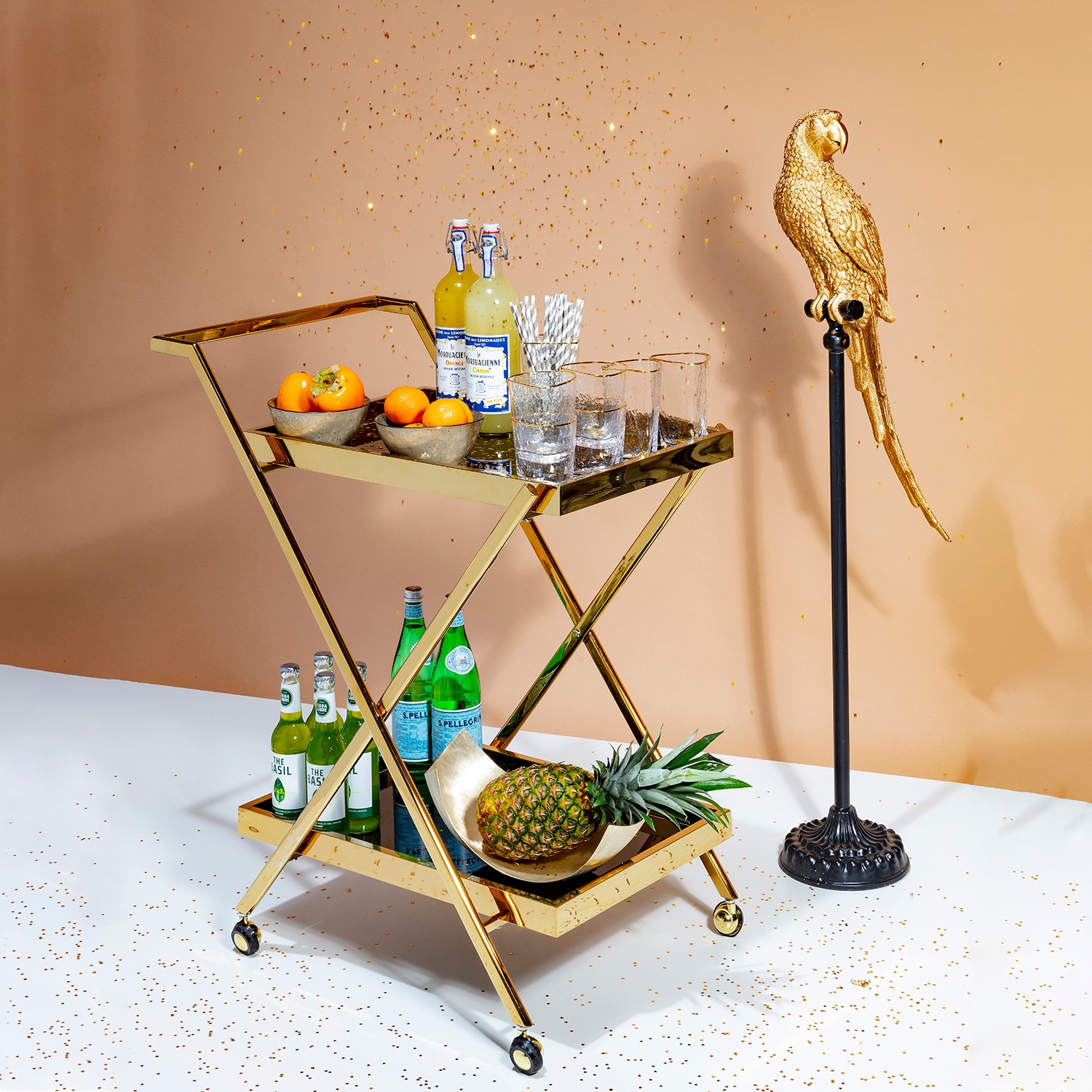 Kare Design Dekofigur »Parrot Gold 116cm«