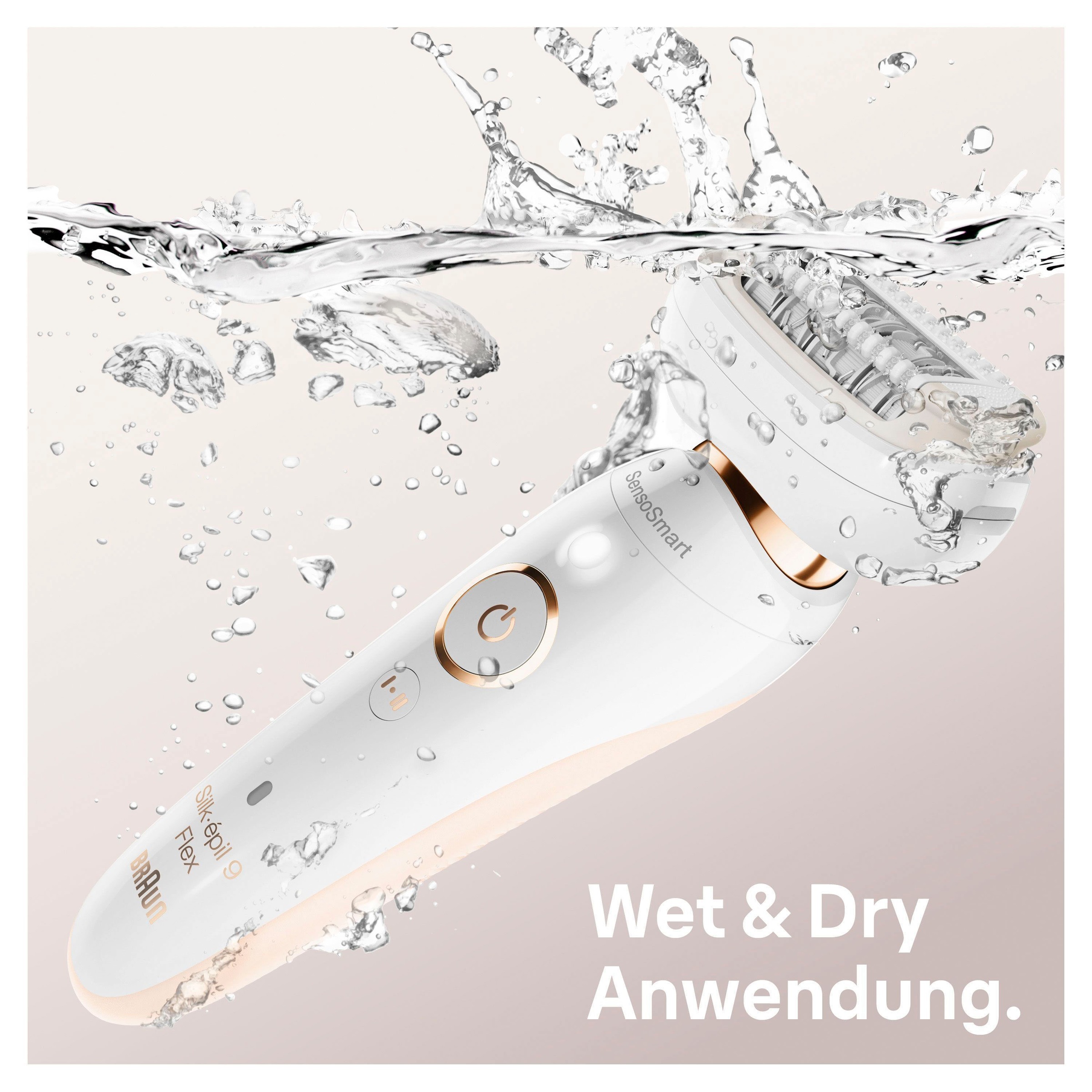 Braun Epilierer »Silk-épil 9 Flex 9-001«, kabellose Wet & Dry-Epilation, breiter Kopf mit 40 Pinzetten