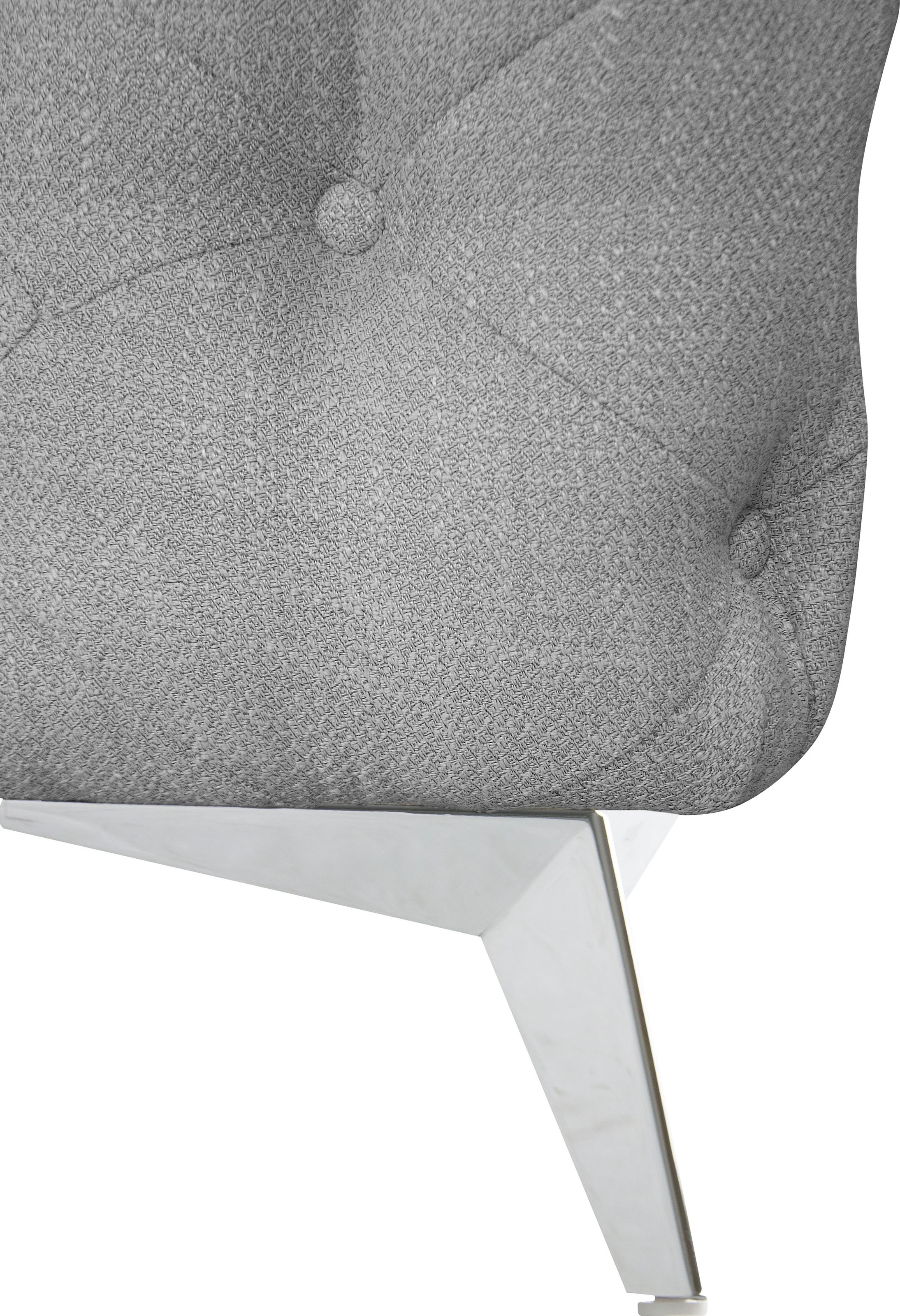 Leonique Chesterfield-Sofa »Ecksofa GLYNIS L-Form mit Wellenunterfederung, Maße B/T/H 323/264/75cm«, aufwändige Knopfheftung, moderne Chesterfield Optik, Fußfarbe wählbar