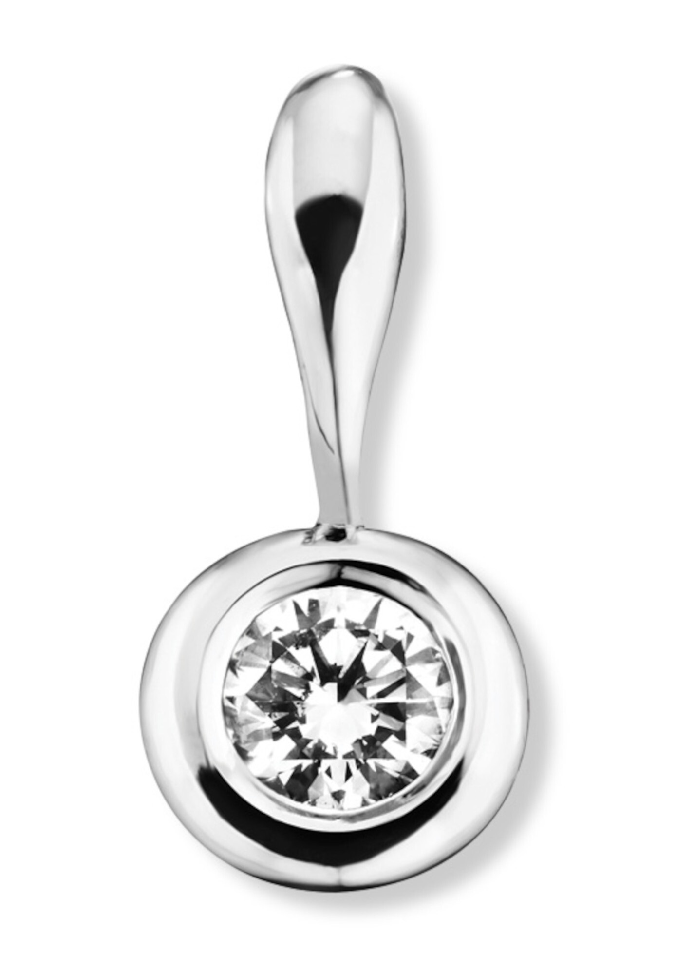 ONE ELEMENT Kettenanhänger »0.1 ct  Diamant Brillant Zarge Anhänger aus 750 Weißgold«