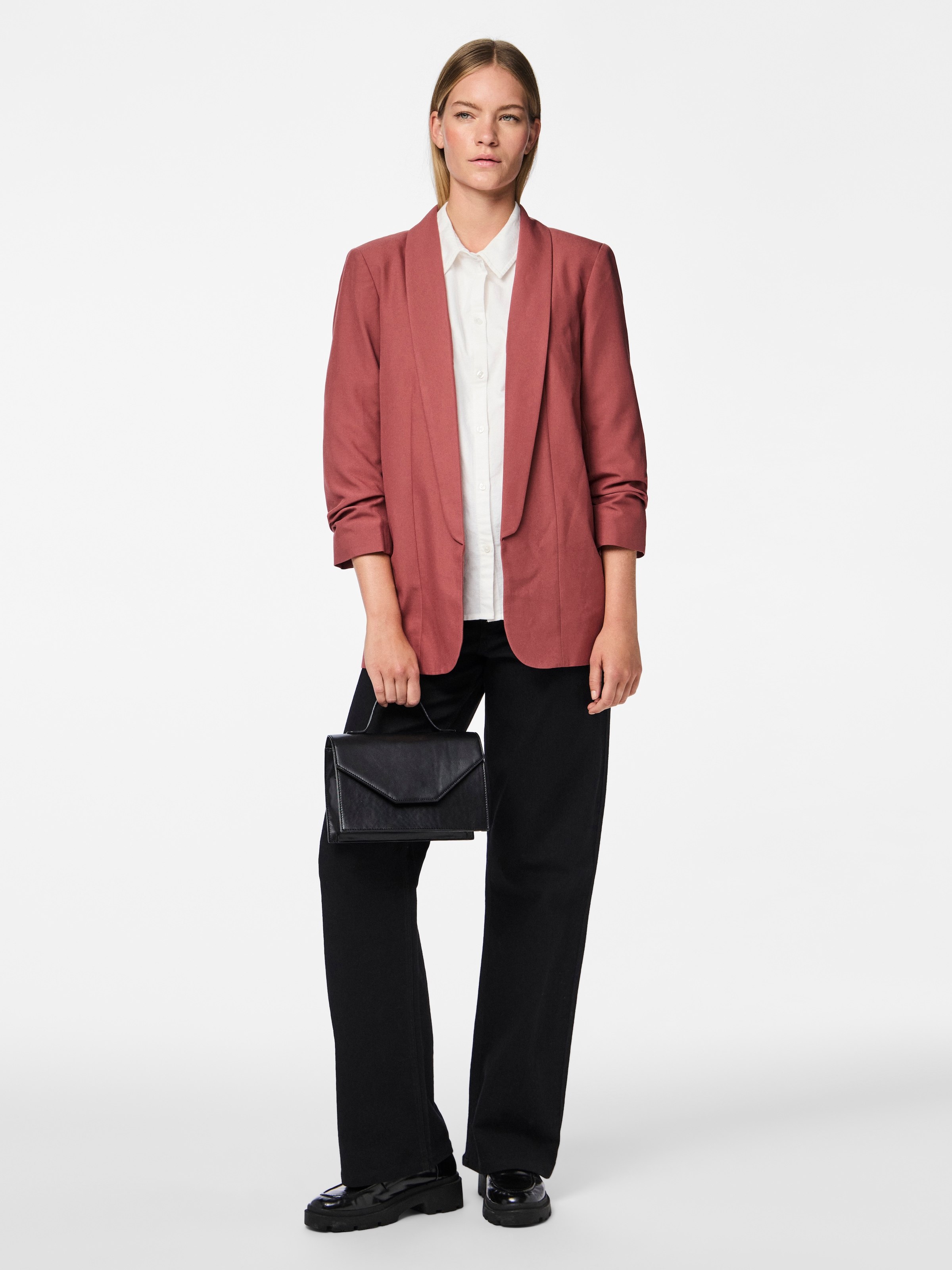 pieces Blusenblazer »PCBOSELLA 3/4 BLAZER NOOS« Materialmix, regular fit