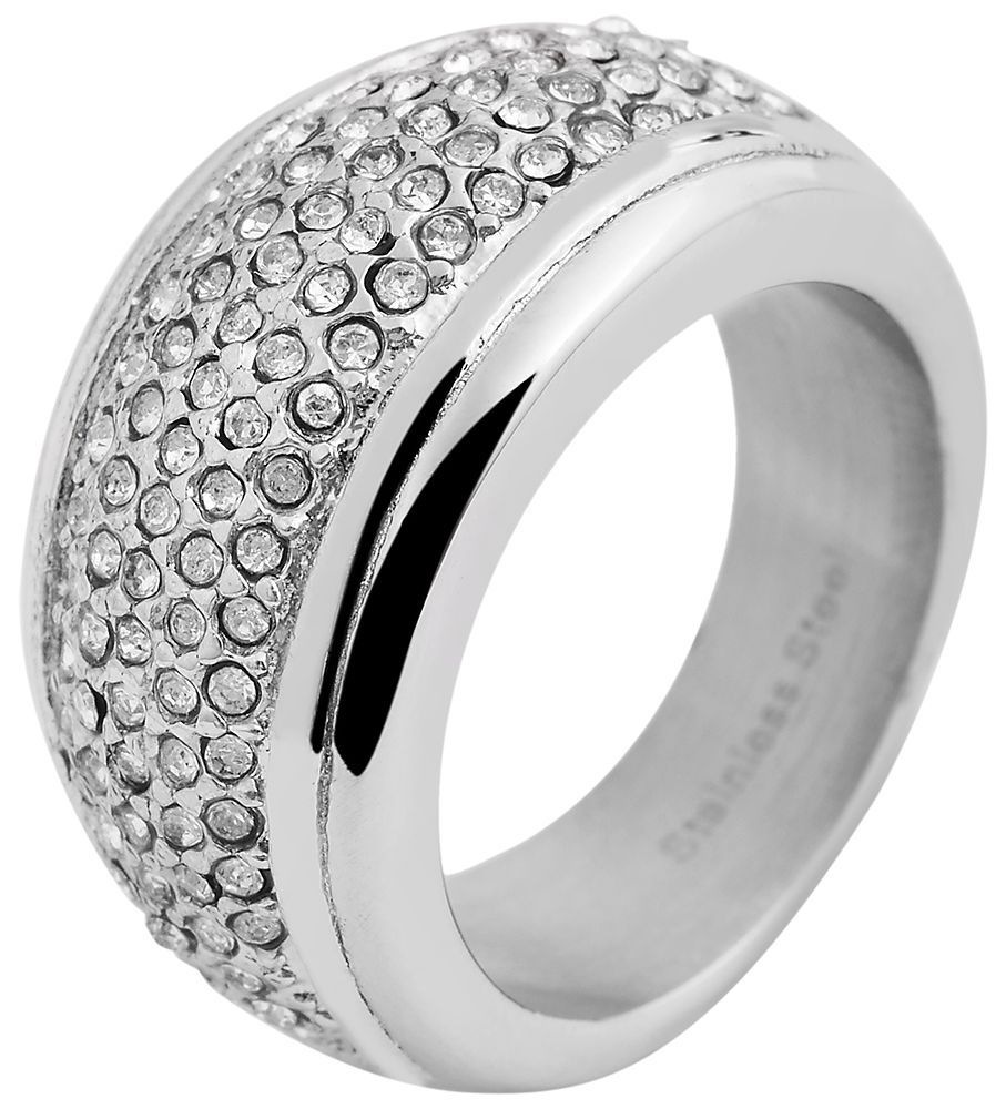 Adelia´s Fingerring »Damen Ring aus Edelstahl mit Strass Steinchen«