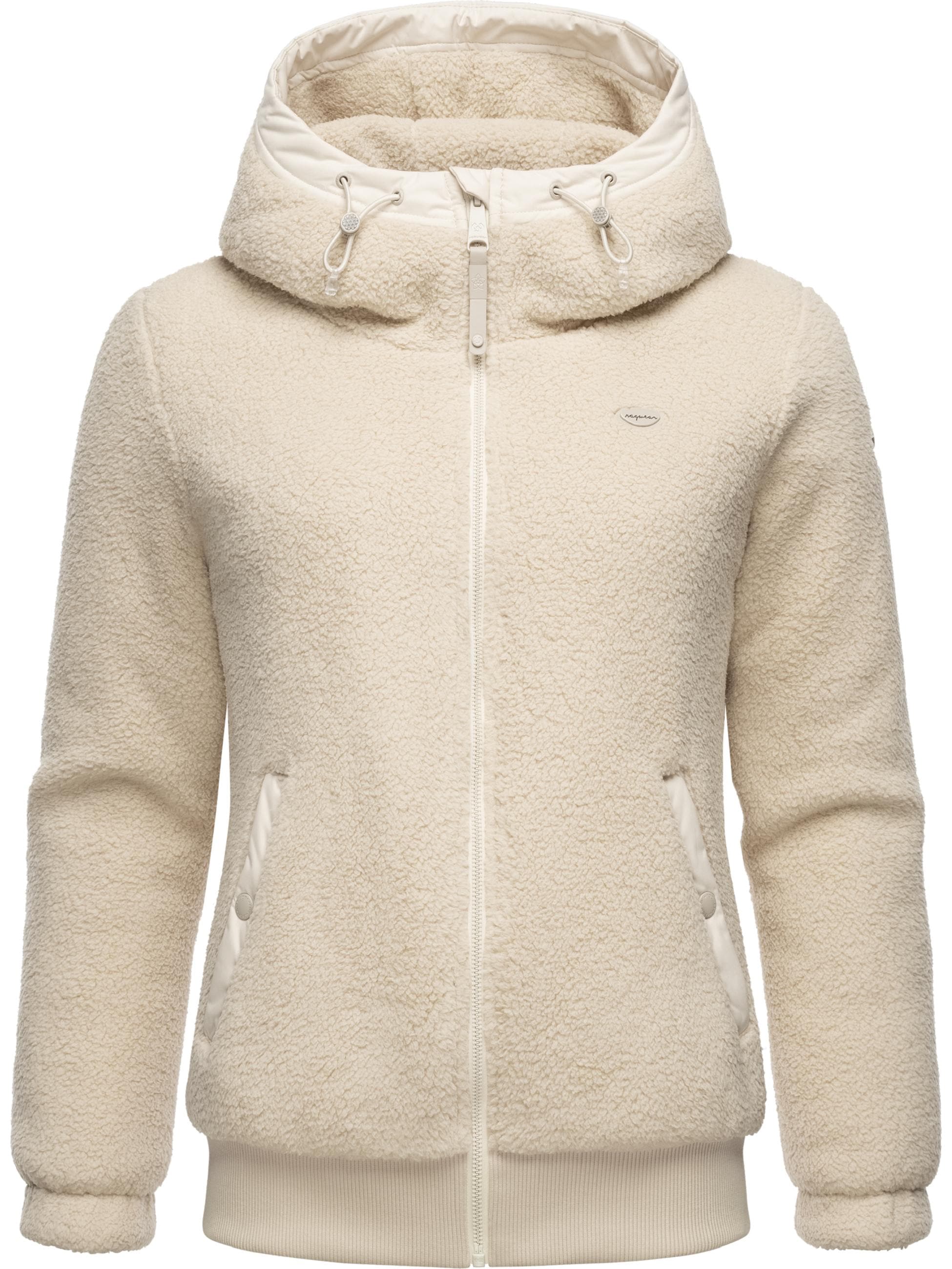 Ragwear Outdoorjacke »Übergangsjacke Cousy Short«, mit Kapuze, flauschige Übergangsjacke mit Teddyfell und Kapuze