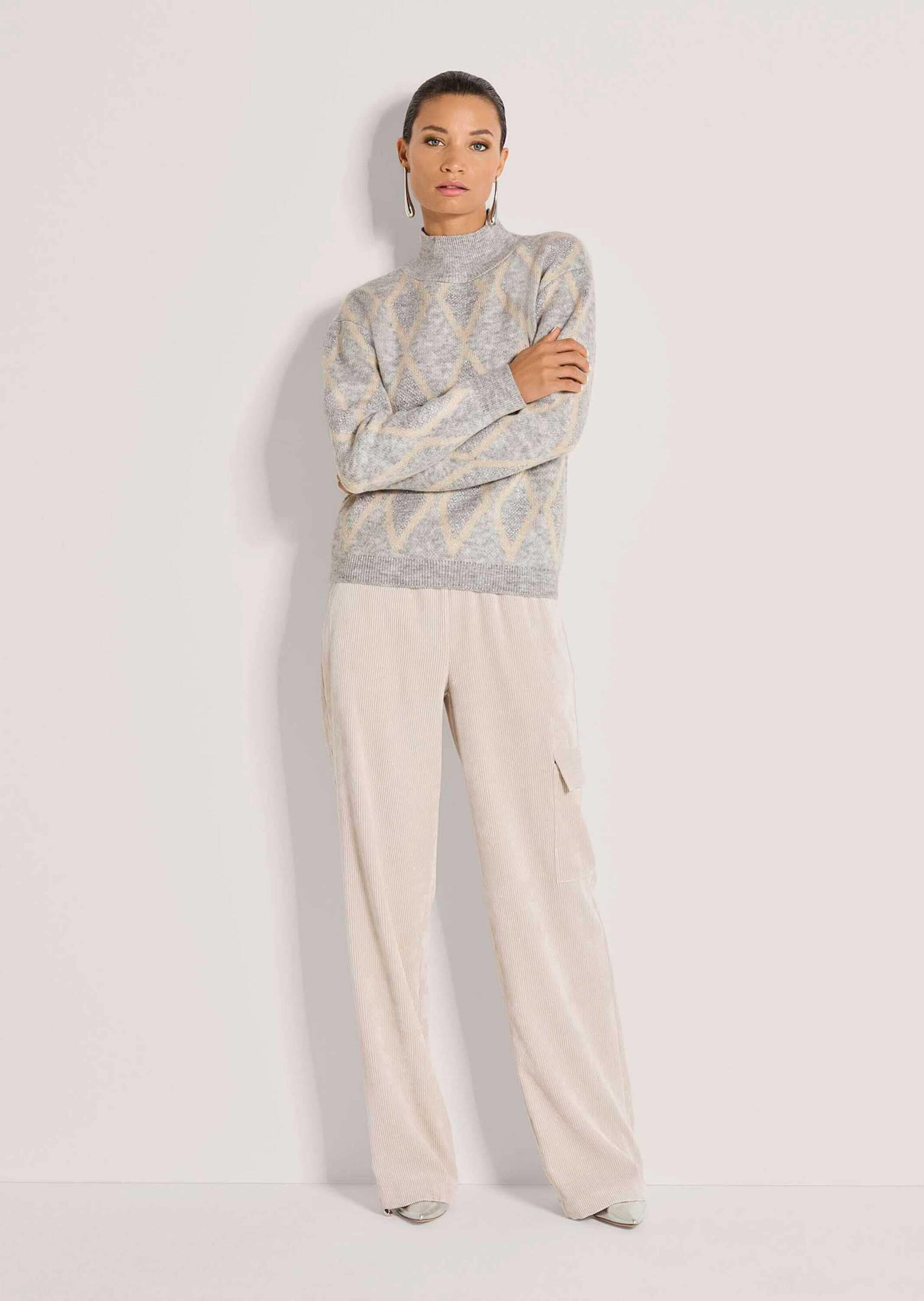 MADELEINE Longpullover »Pullover Glitzernder Pullover mit Rauten-Muster«