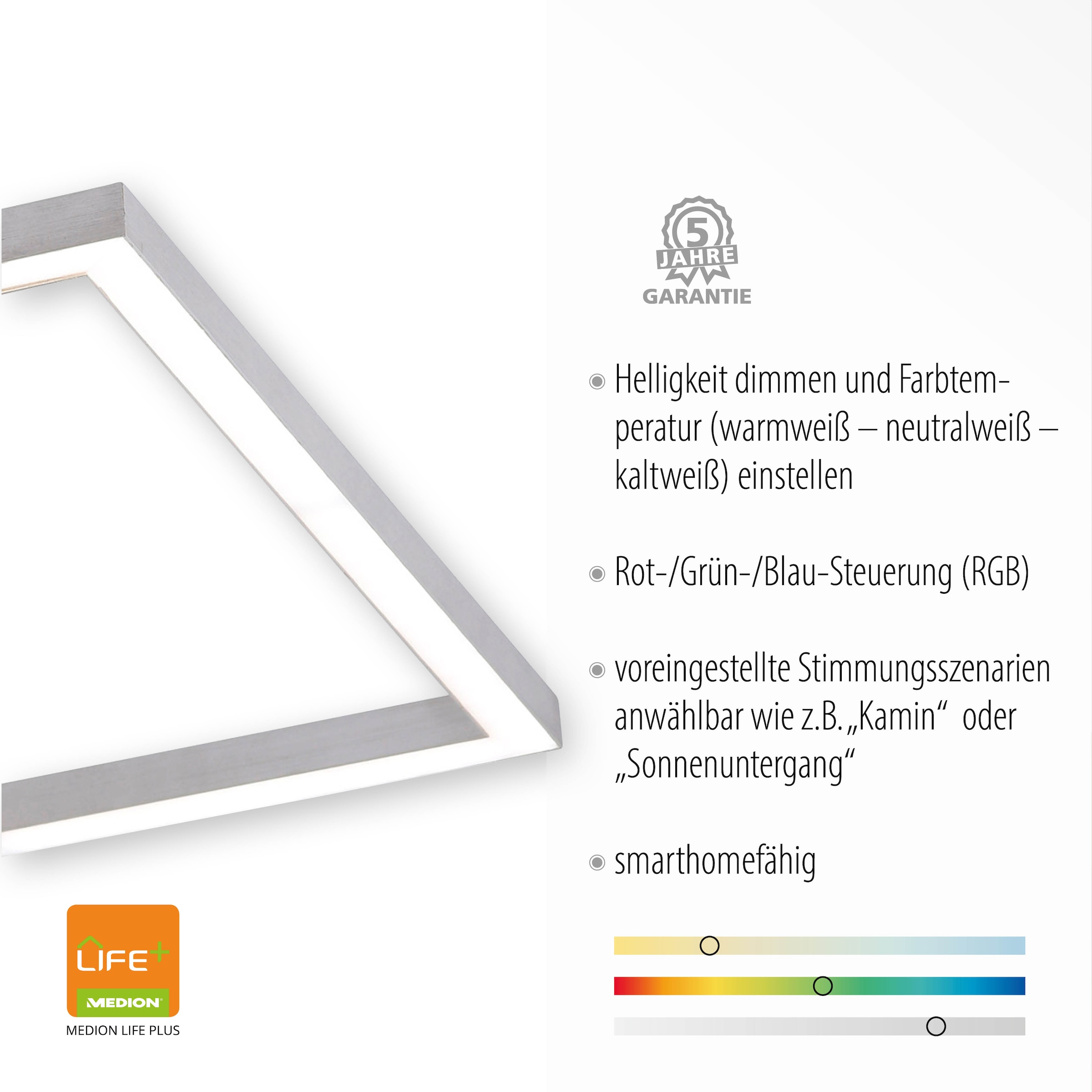 JUST LIGHT Deckenleuchte »Ls-MAXI«, 2 flammig, Leuchtmittel LED-Board | LED fest integriert, RGB+tunable white, Infrarot inkl., Fernbedienung, Smarthome fähig