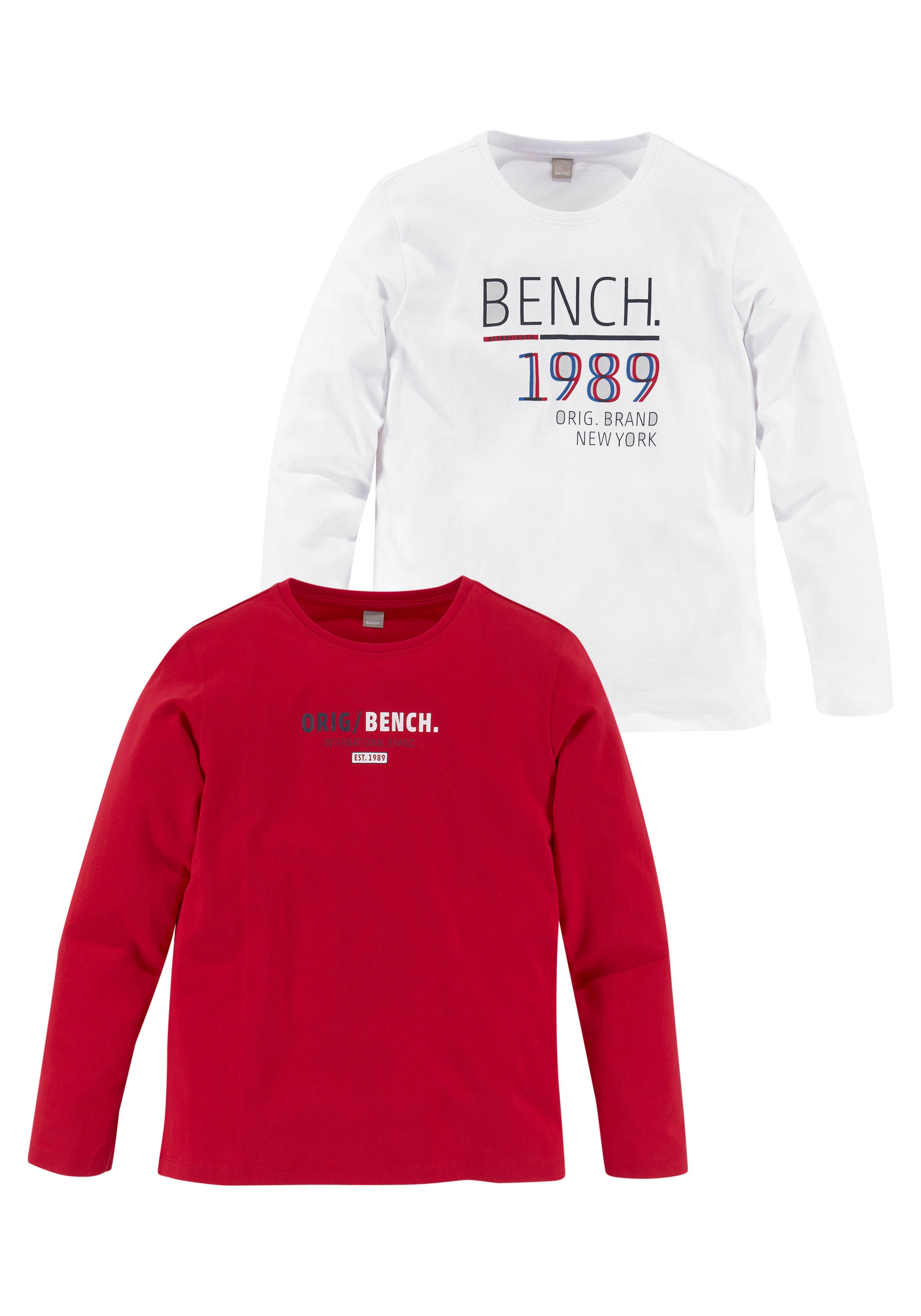 Bench. Langarmshirt, (Packung, und Farben Shirts), tlg., im in Drucken 2 2 2 OTTO Shop Online