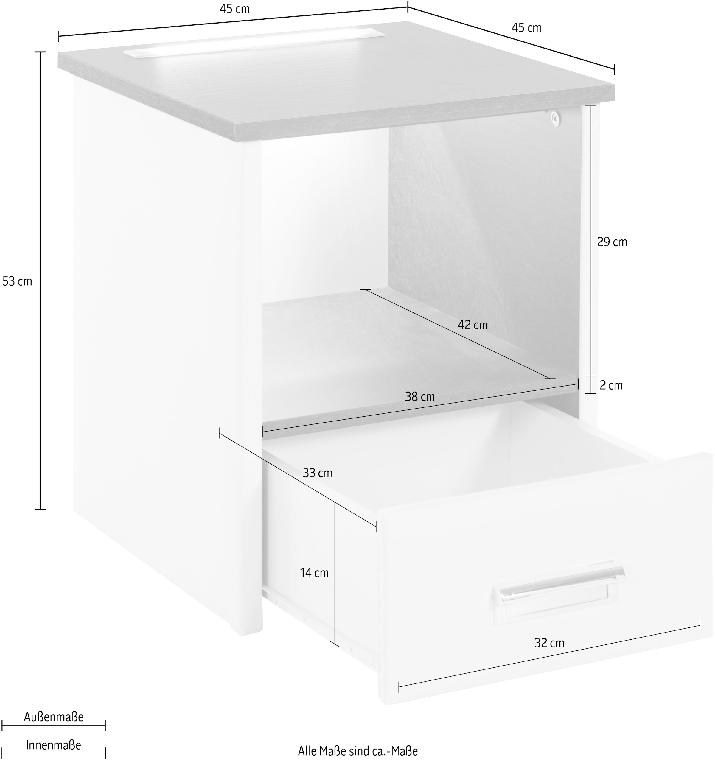 Westfalia Schlafkomfort Nachtkonsole »Brilon« wahlweise mit indirekter LED-Beleuchtung