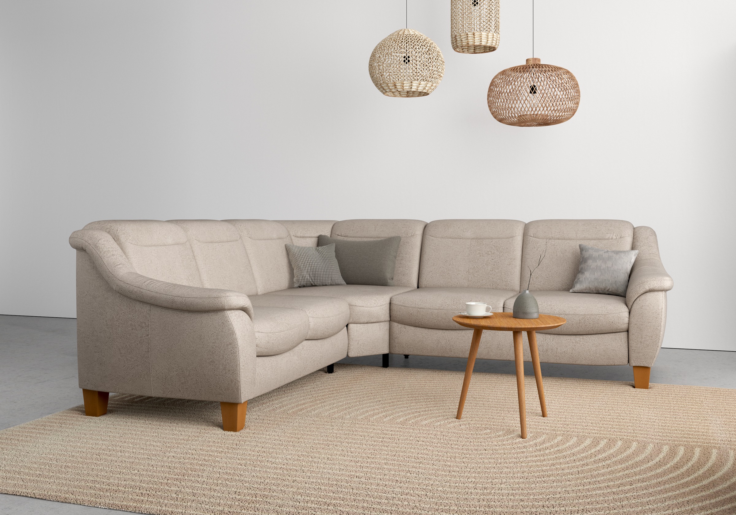 Home affaire Ecksofa »Caldera L-Form« Federkern, wahlweise mit Kopfteilverstellung, Bettfunktion, Bettkasten