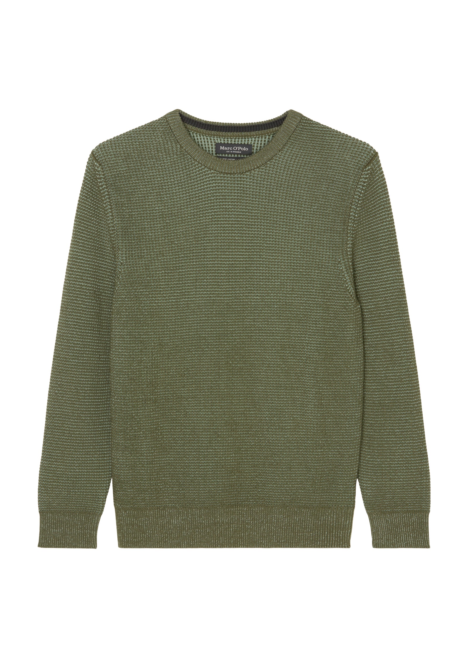 Marc O'Polo Rundhalspullover, Zweifarbiger Bi-Colour-Strick