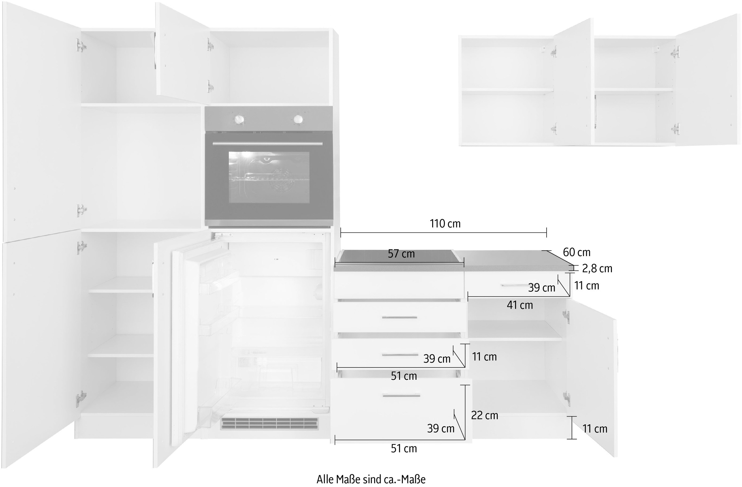 KOCHSTATION Küchenzeile »KS-Paris – Küchen mit einzigartigen Fotomotiven auf den Fronten« Stellbreite 290/220 cm, wahlweise mit E-Geräten und Induktion