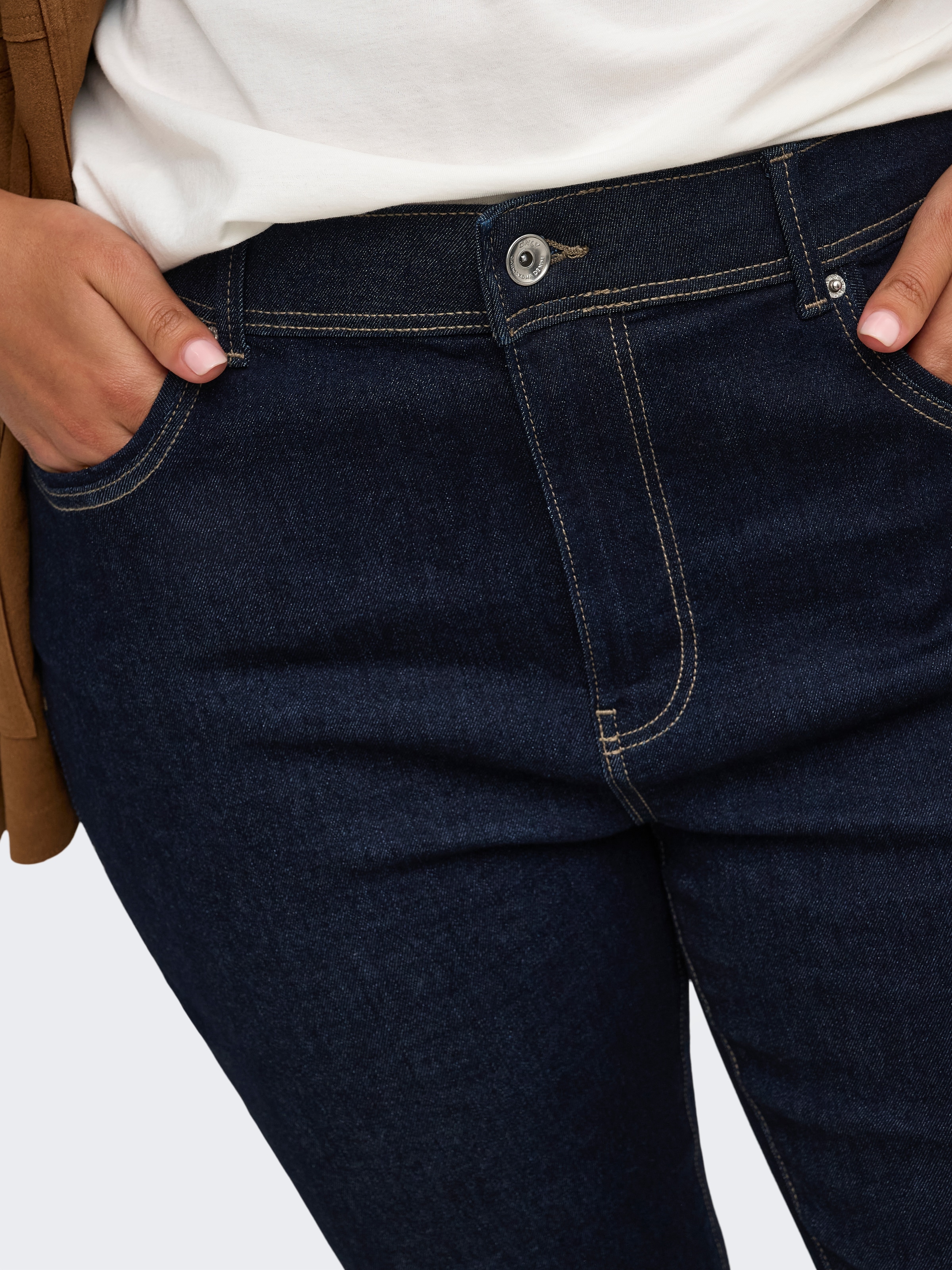 ONLY CARMAKOMA Skinny-fit-Jeans »CARSALLY REG SK RINSE DNM PIM NOOS« Materialmix, skinny fit, Regular Waist