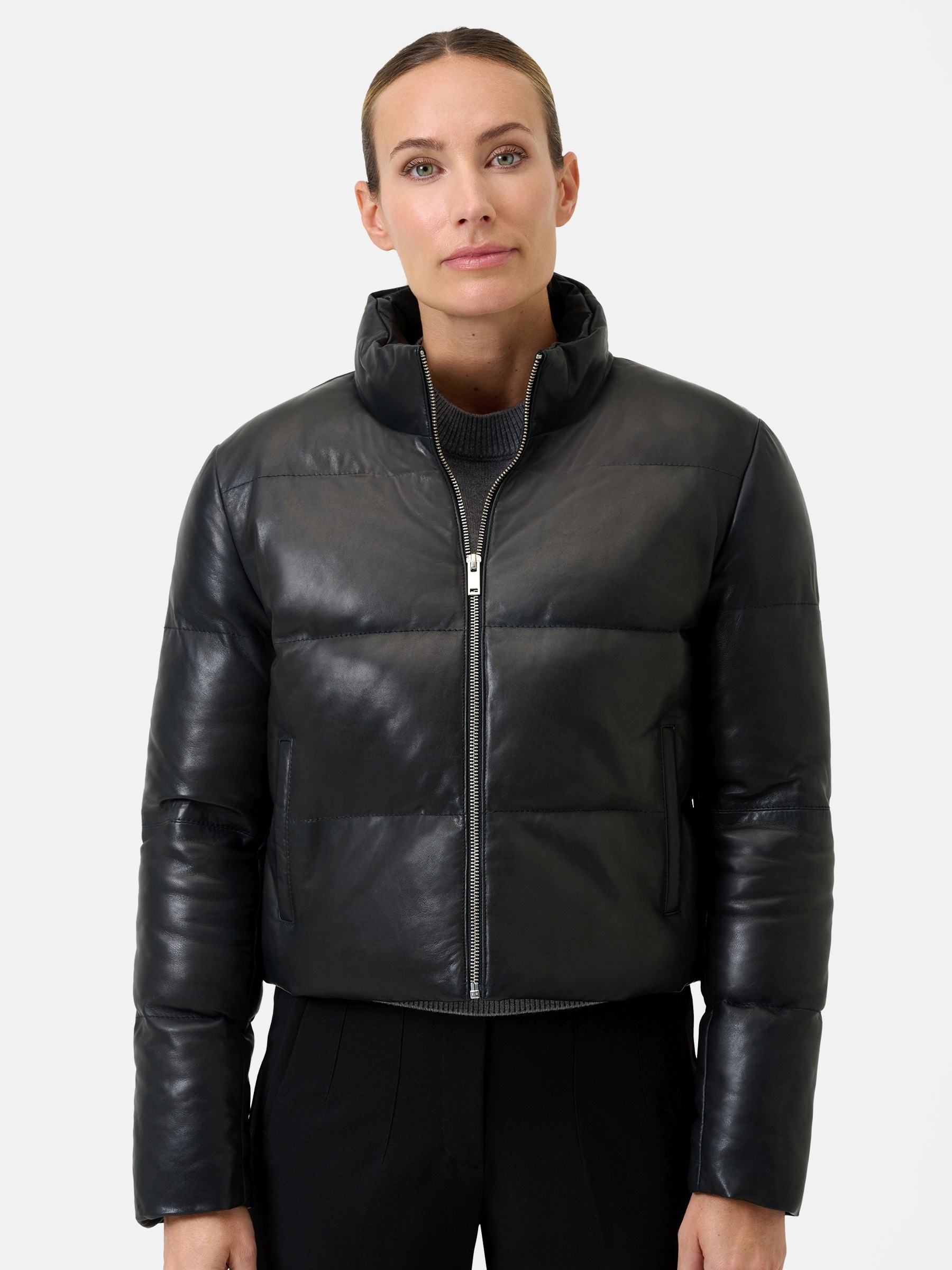 RICANO Steppjacke »Lederjacke Audrey« ohne Kapuze Handgefertigt aus echtem Leder