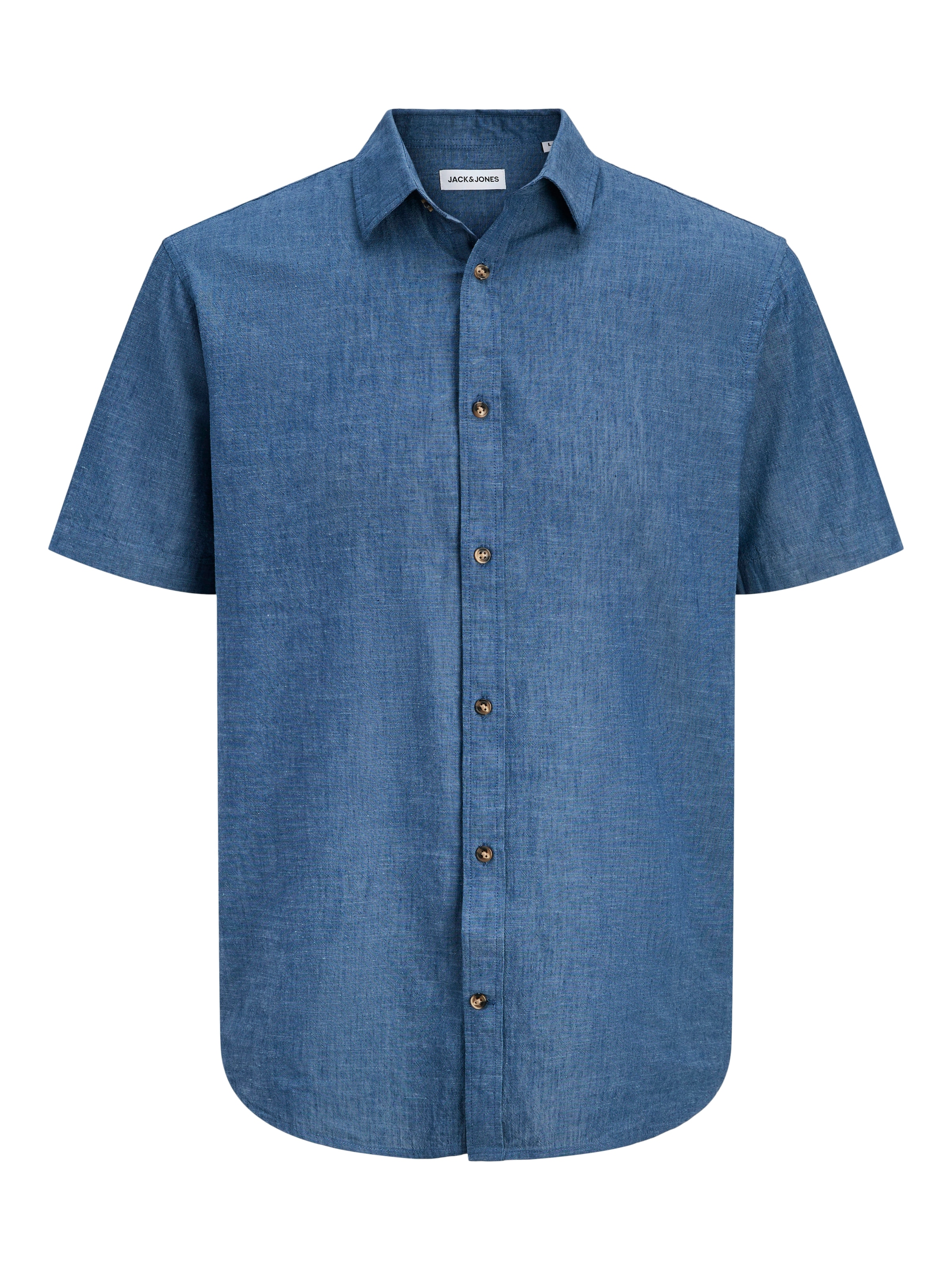 Jack & Jones Kurzarmhemd »JJESUMMER LINEN BLEND SHIRT S/S SN« Baumwolle mit Leinen, regular fit