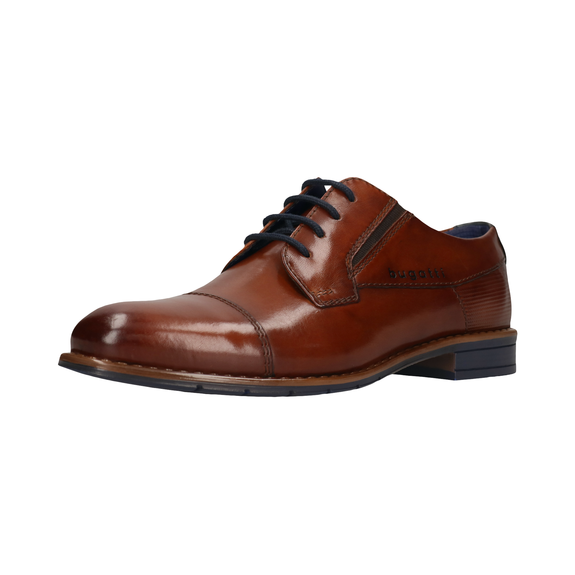 bugatti Schnürschuh  , Blockabsatz, Abendschuh, Businessschuh mit Logoprägung