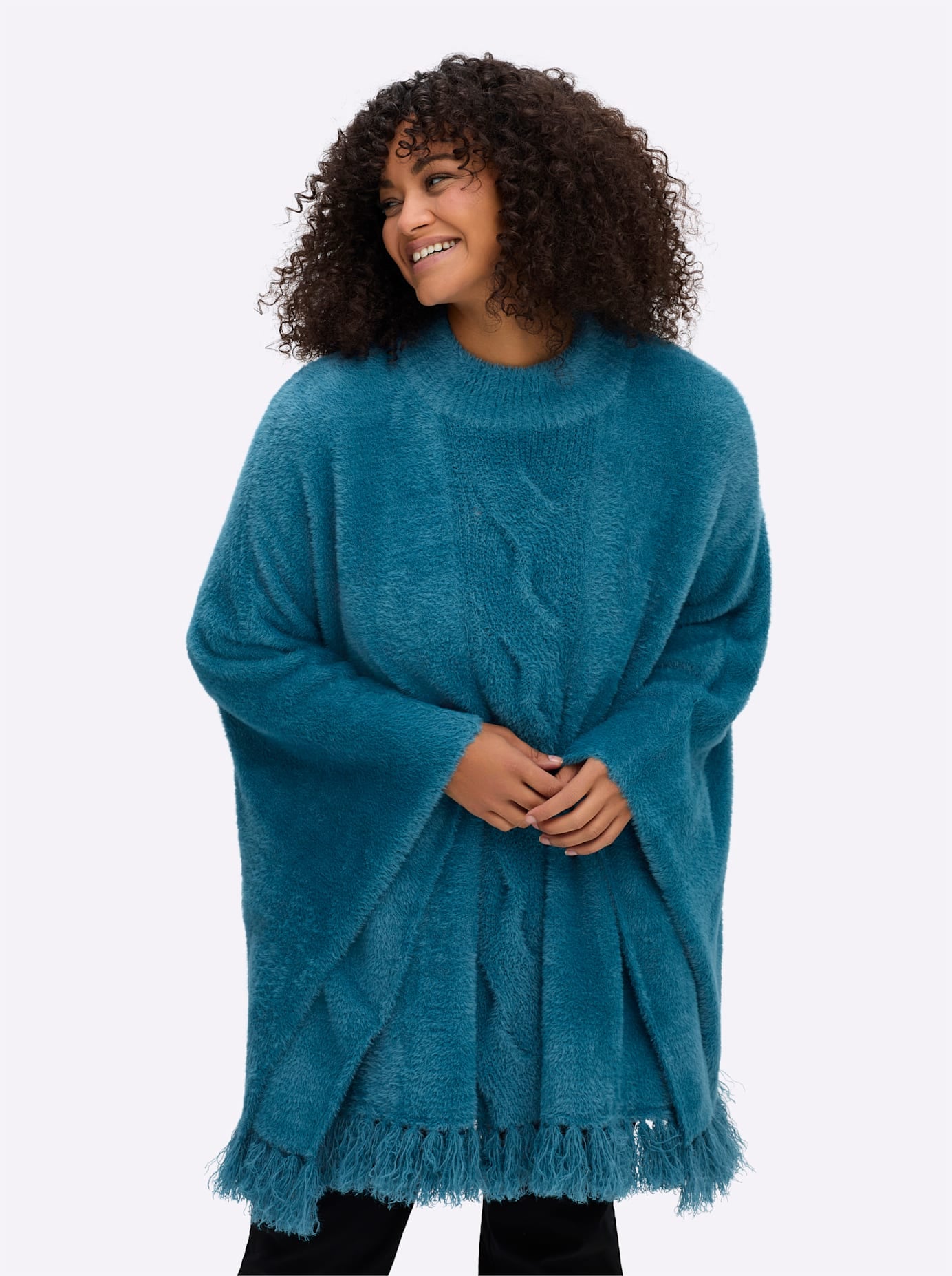 Sheego Damen Poncho, Größe 1