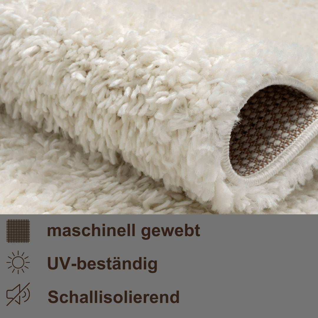 my home Hochflor-Bettumrandung »Banji«, (3 tlg.), Uni Farben, weich und flauschig, auch als Läufer & in rund erhältlich