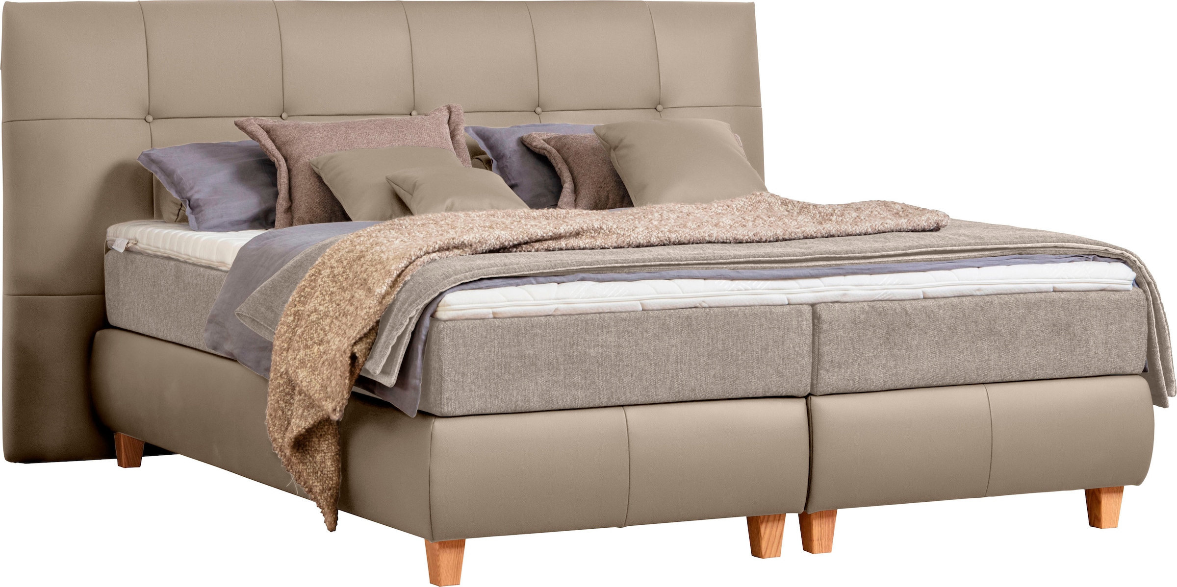 alina Boxspringbett »Luella«, ADA trendline Boxspringbett, inkl. Matratze und Viscoschaum-Topper