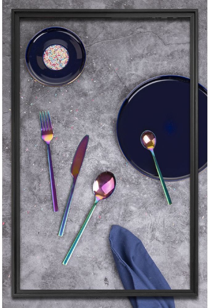 Villa d'Este Besteck-Set »Stylo Regenbogen«, (Set, 24 tlg.), Essbesteck-Set, poliert