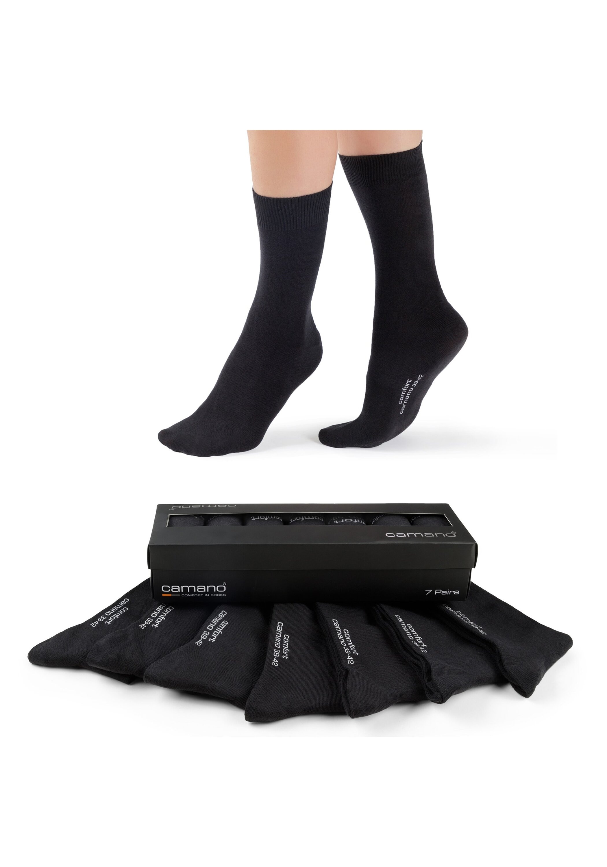 Camano Kurzsocken »Socken Comfort Socks in Box 7P 7er Pack« 7 Paar tlg.