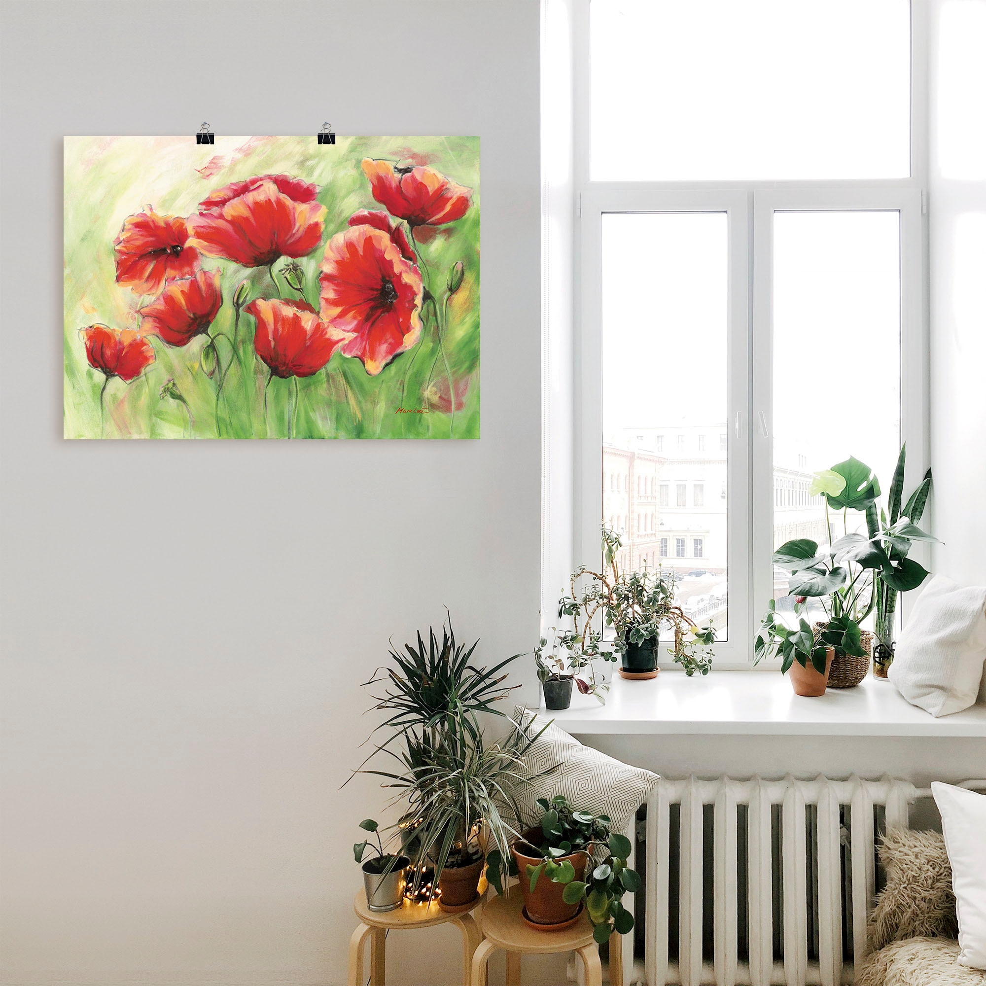Artland Wandbild »Rote Mohnblumen II« Blumen 1 Stk. tlg. als Leinwandbild, Poster in verschied. Größen
