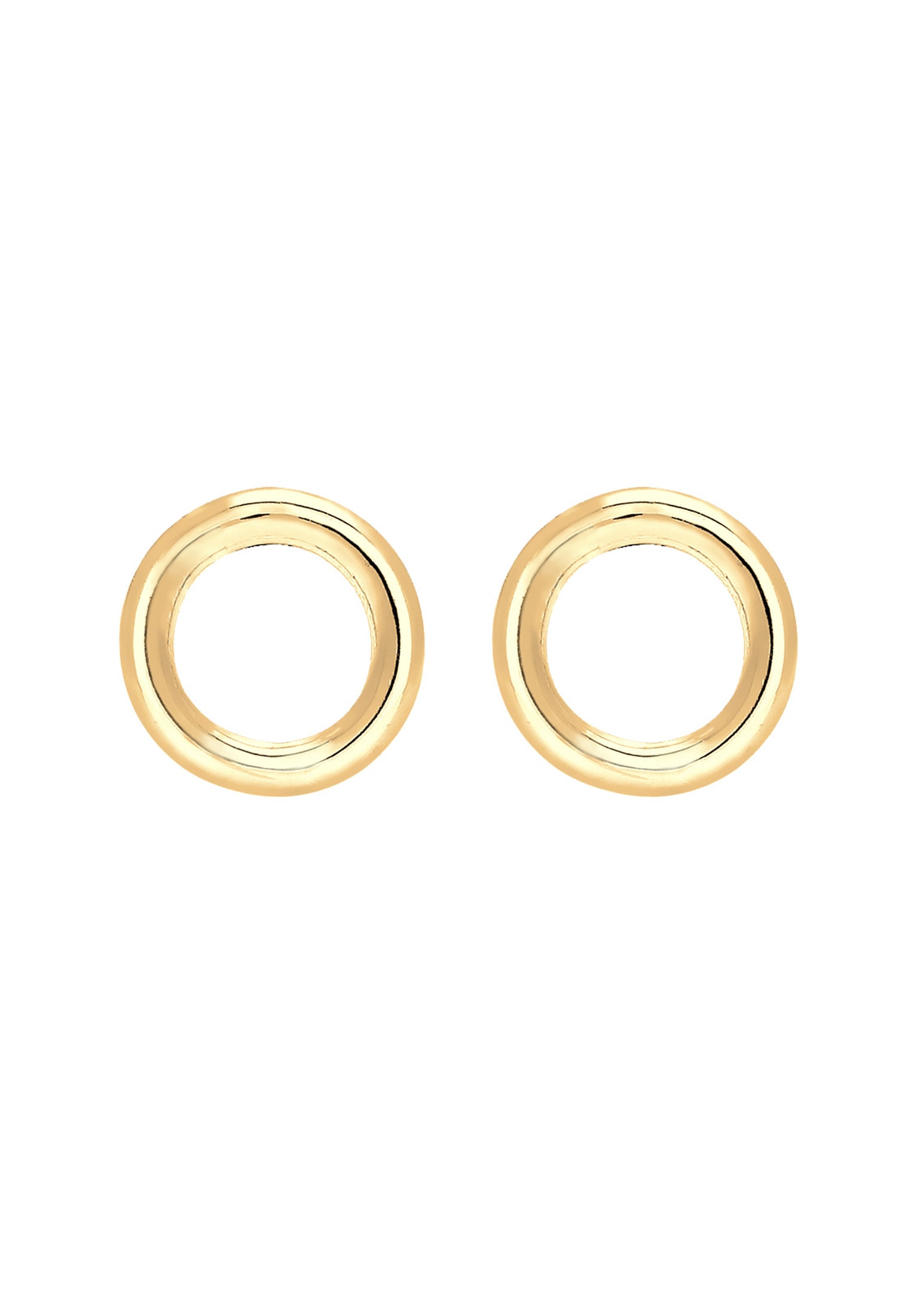 Elli Premium Paar Ohrstecker »Ohrringe Stecker Kreis Geo Basic Minimal 585 Gelbgold Rond«