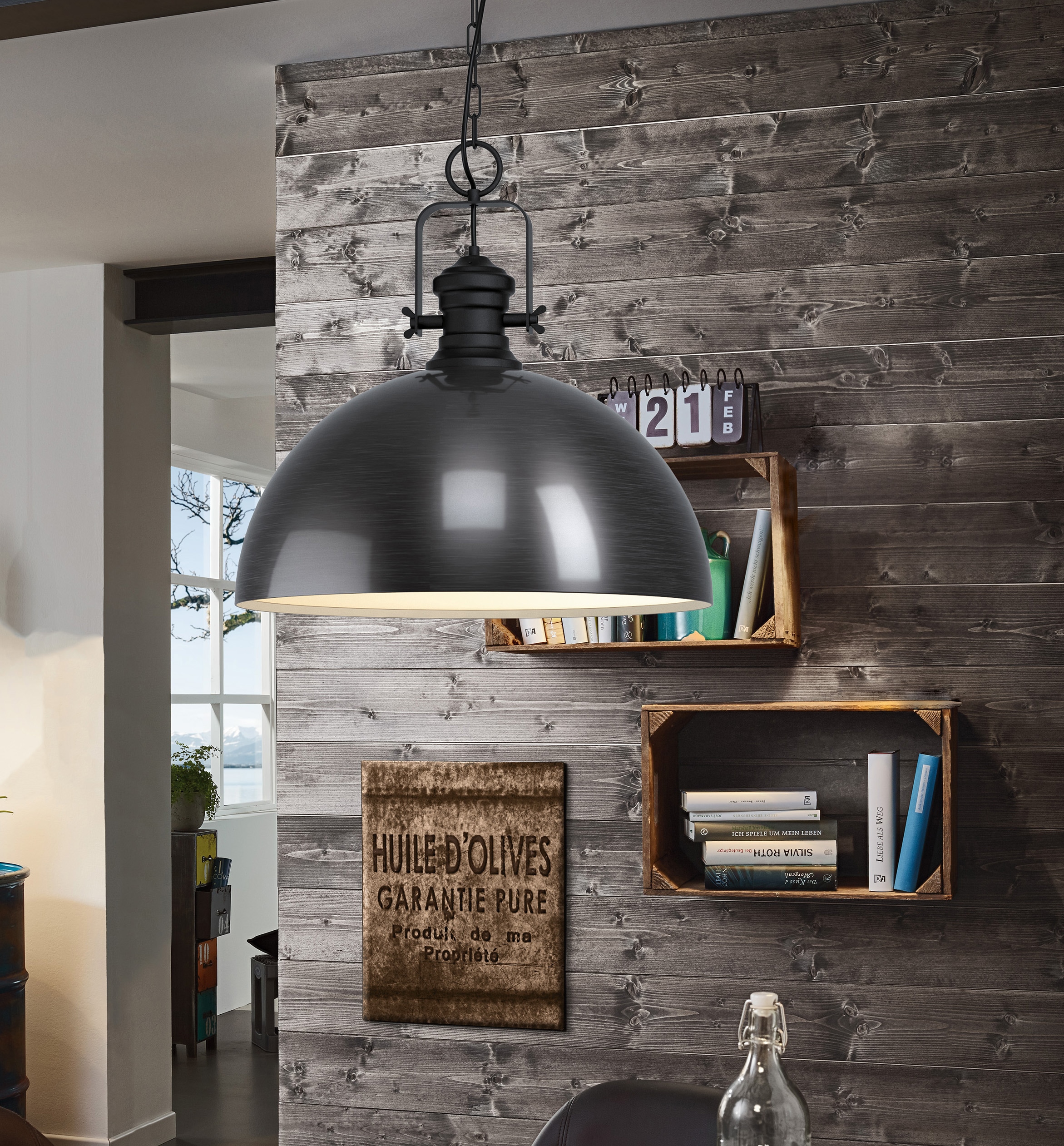 EGLO Pendelleuchte »COMBWICH«, 1 flammig, Leuchtmittel E27 | ohne Leuchtmittel, Hängelampe 53 cm,Hängeleuchte, Esstischlampe, Wohnzimmerlampe, E27
