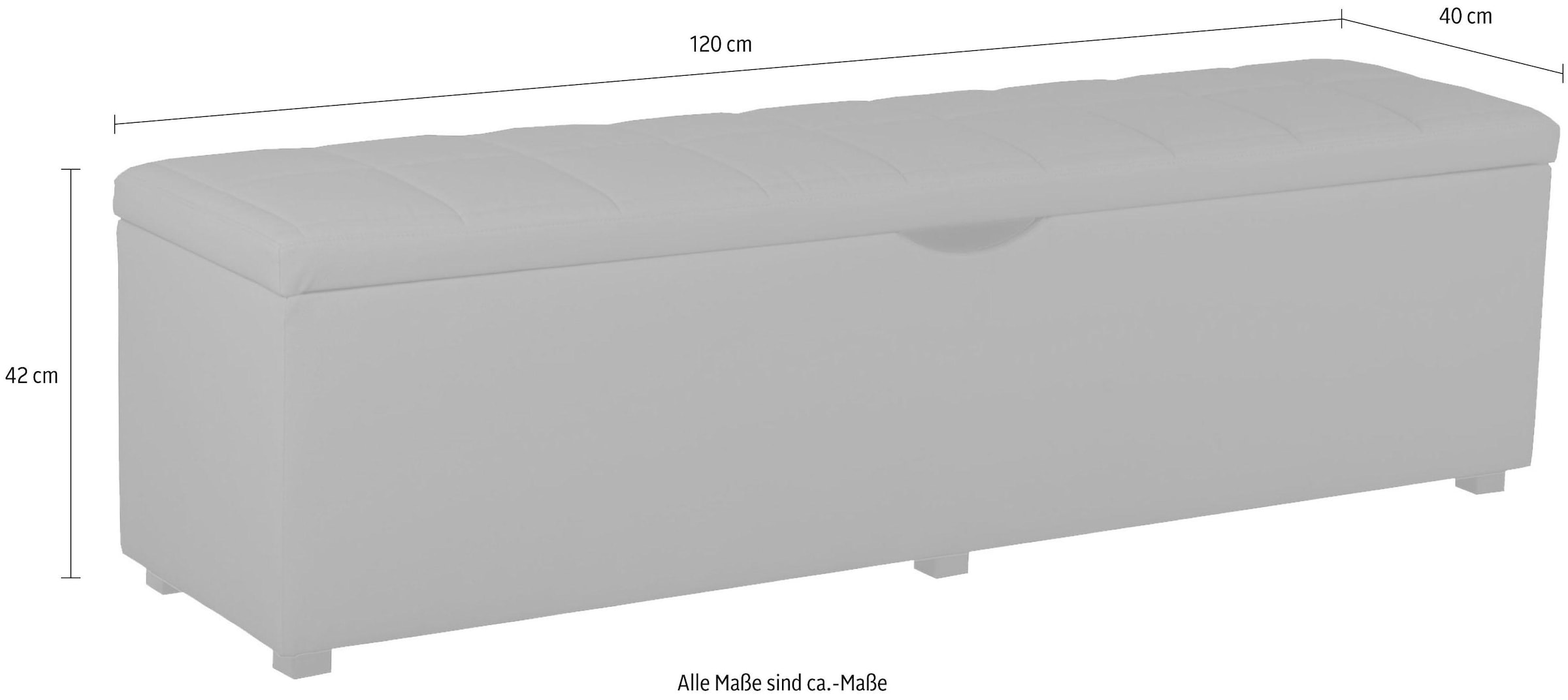 Places of Style Hockerbank »Checked«, mit Stauraum, Breite 120 cm und 160 cm, als Bettbank geeignet