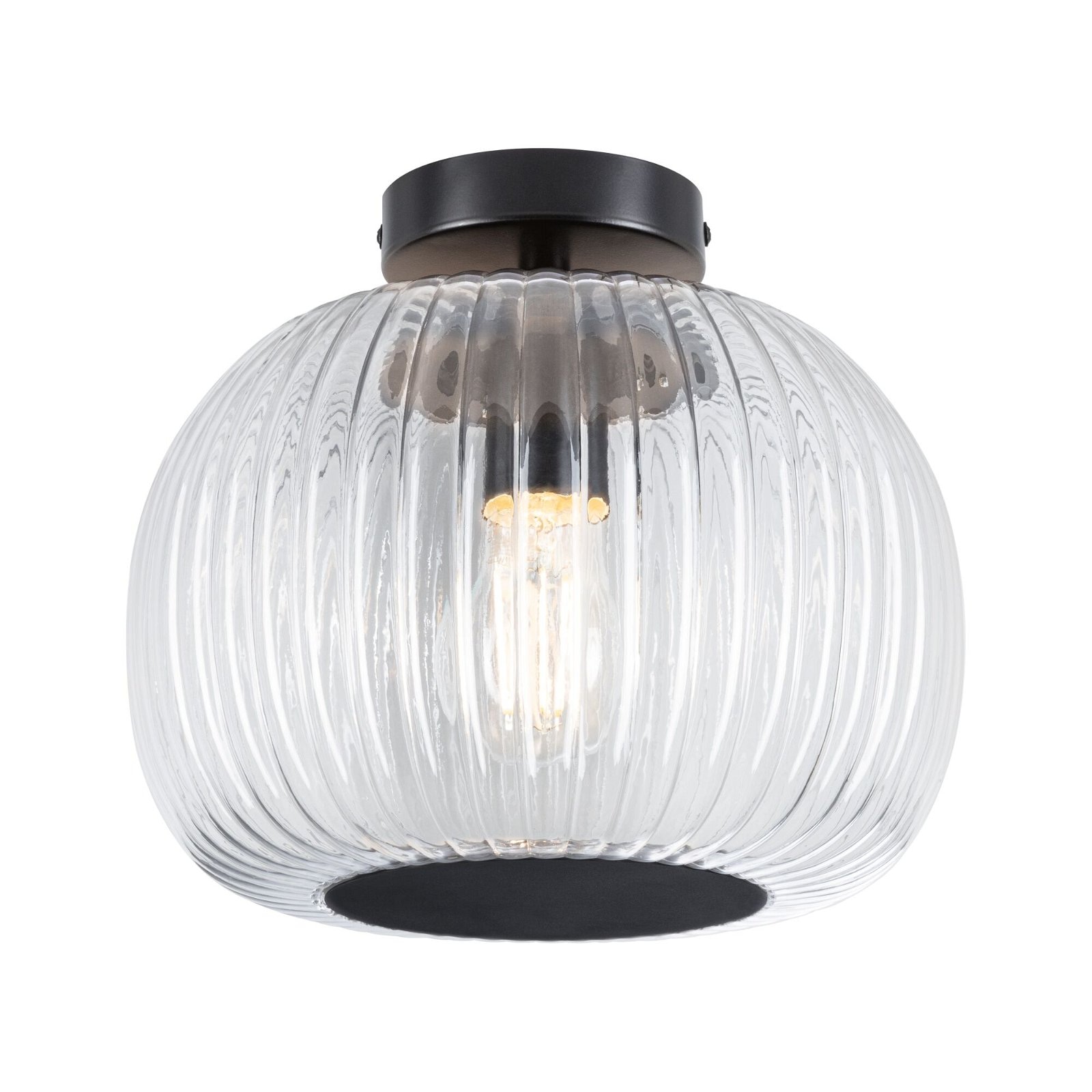 Paulmann Deckenleuchte »Ruya IP44 E27 230V max. 60W Glas, Schwarz matt«, 1 flammig, Leuchtmittel E27 | ohne Leuchtmittel