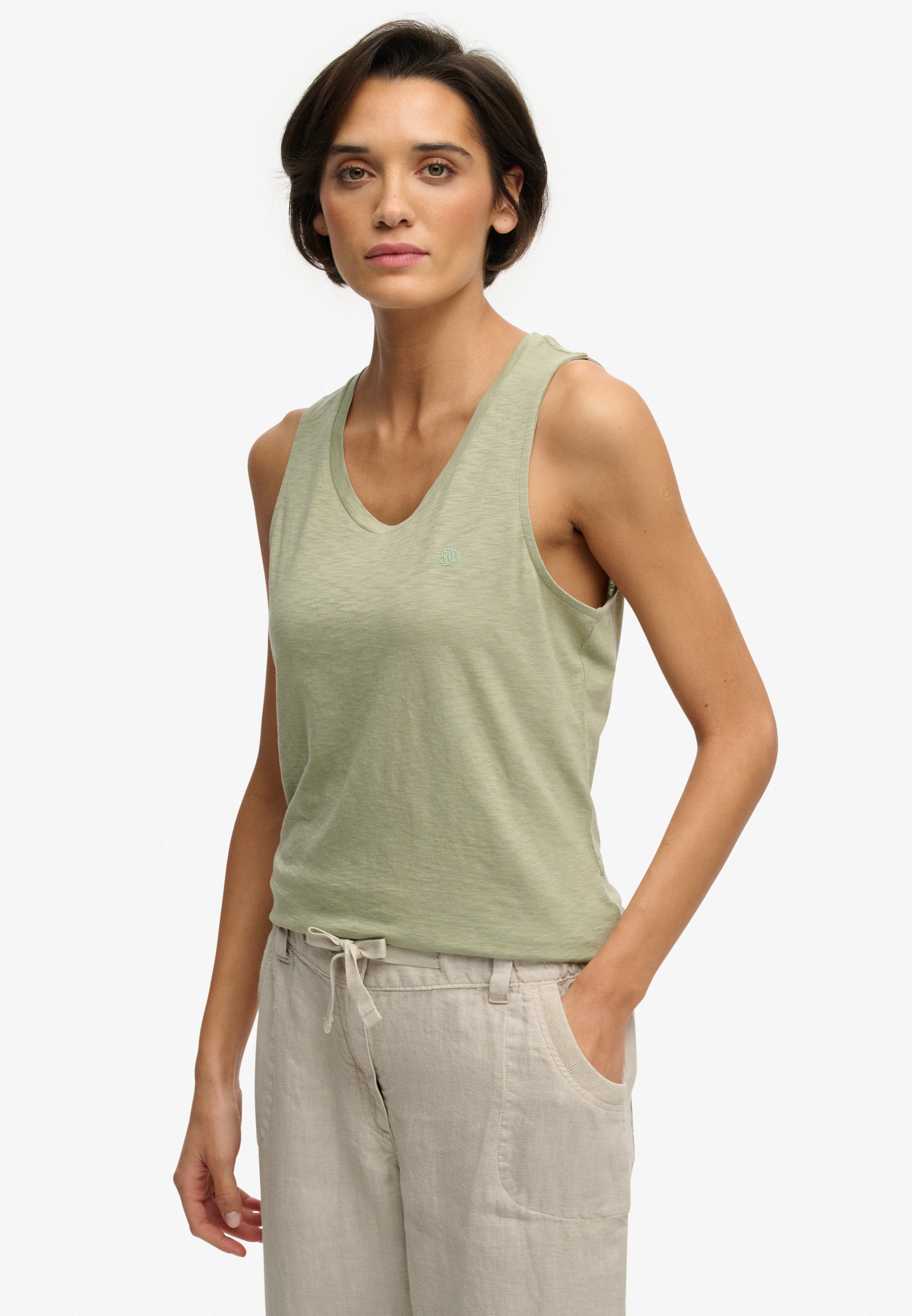 Superdry Tanktop »SCOOP NECK TANK« Baumwollmischung, regular fit