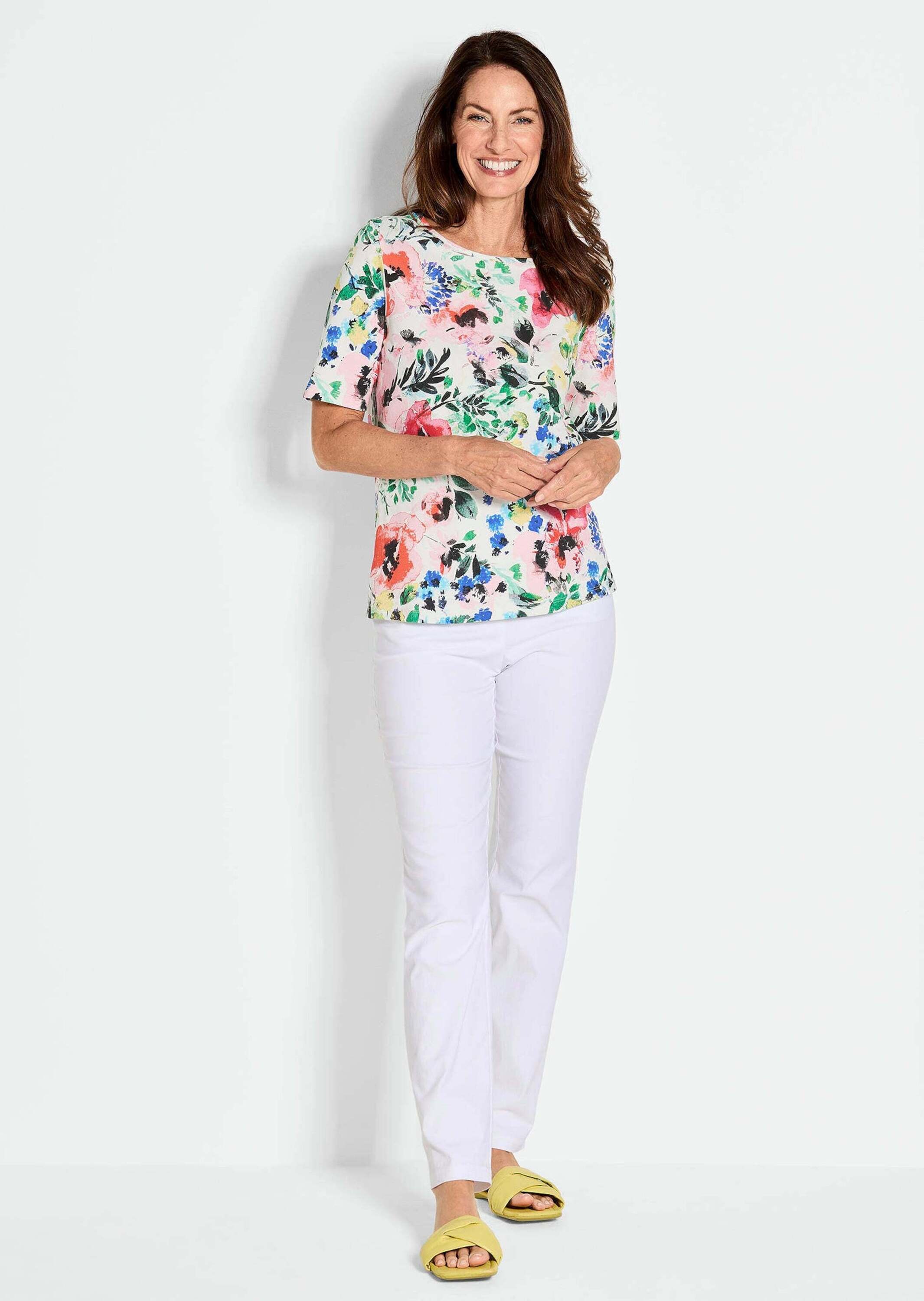 GOLDNER Kurzarmshirt »Florales Shirt in bunten Farben mit Halbarm« Blumenmuster